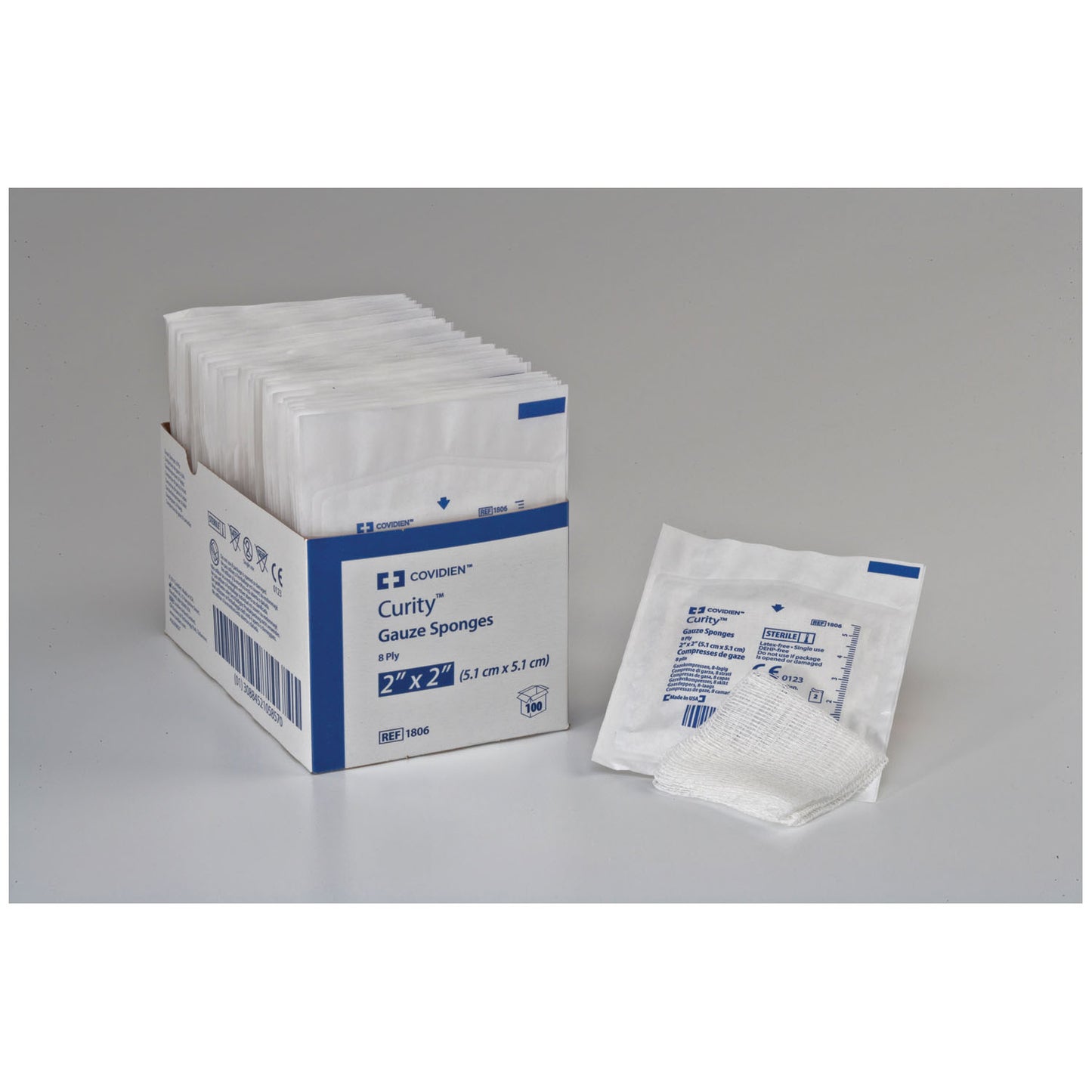 CARDINAL HEALTH CURITY GAUZE SPONGES, 2 per pack