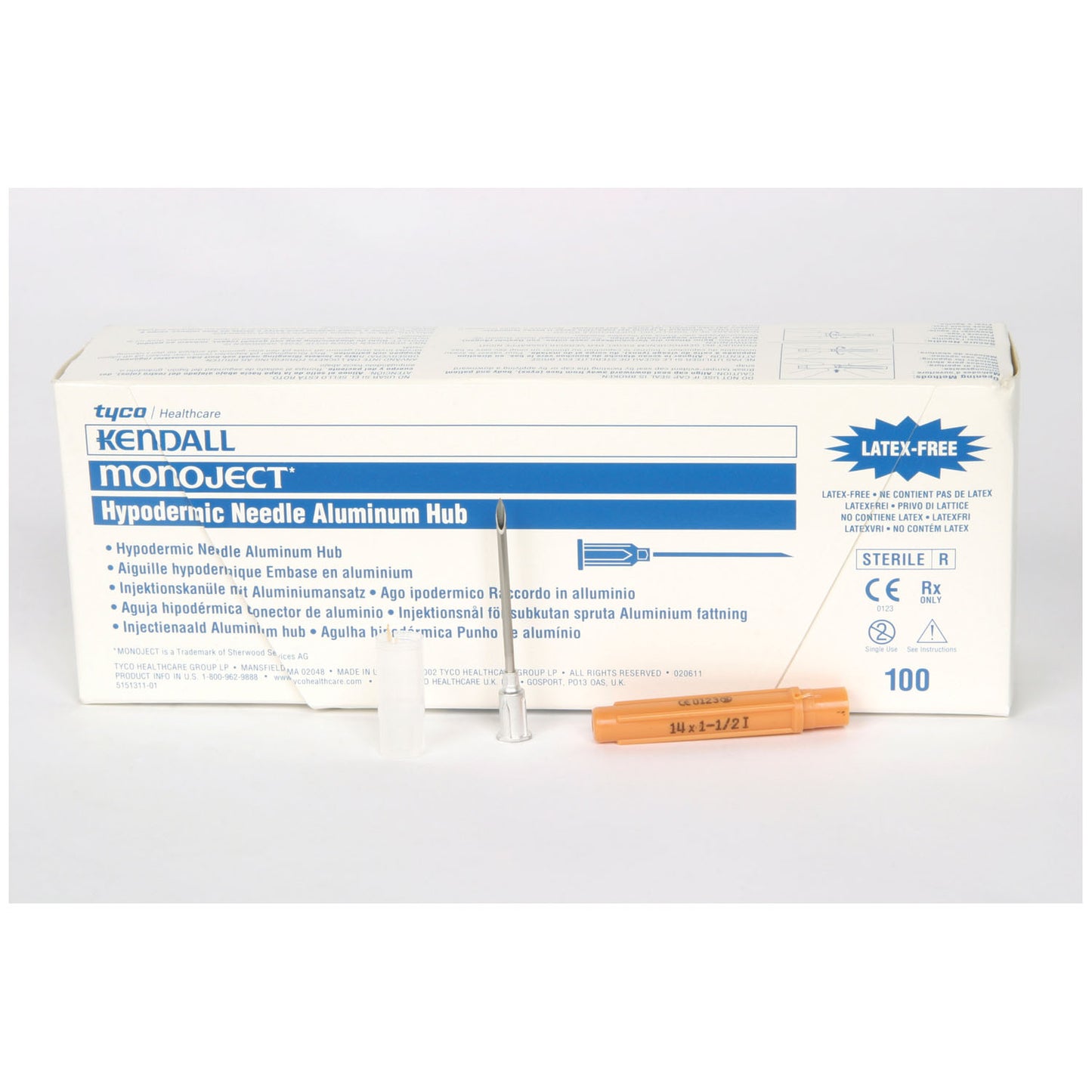CARDINAL HEALTH MONOJECT HYPODERMIC NEEDLES WITH ALUMINUM HUB, 100 per box, 10 boxes per case