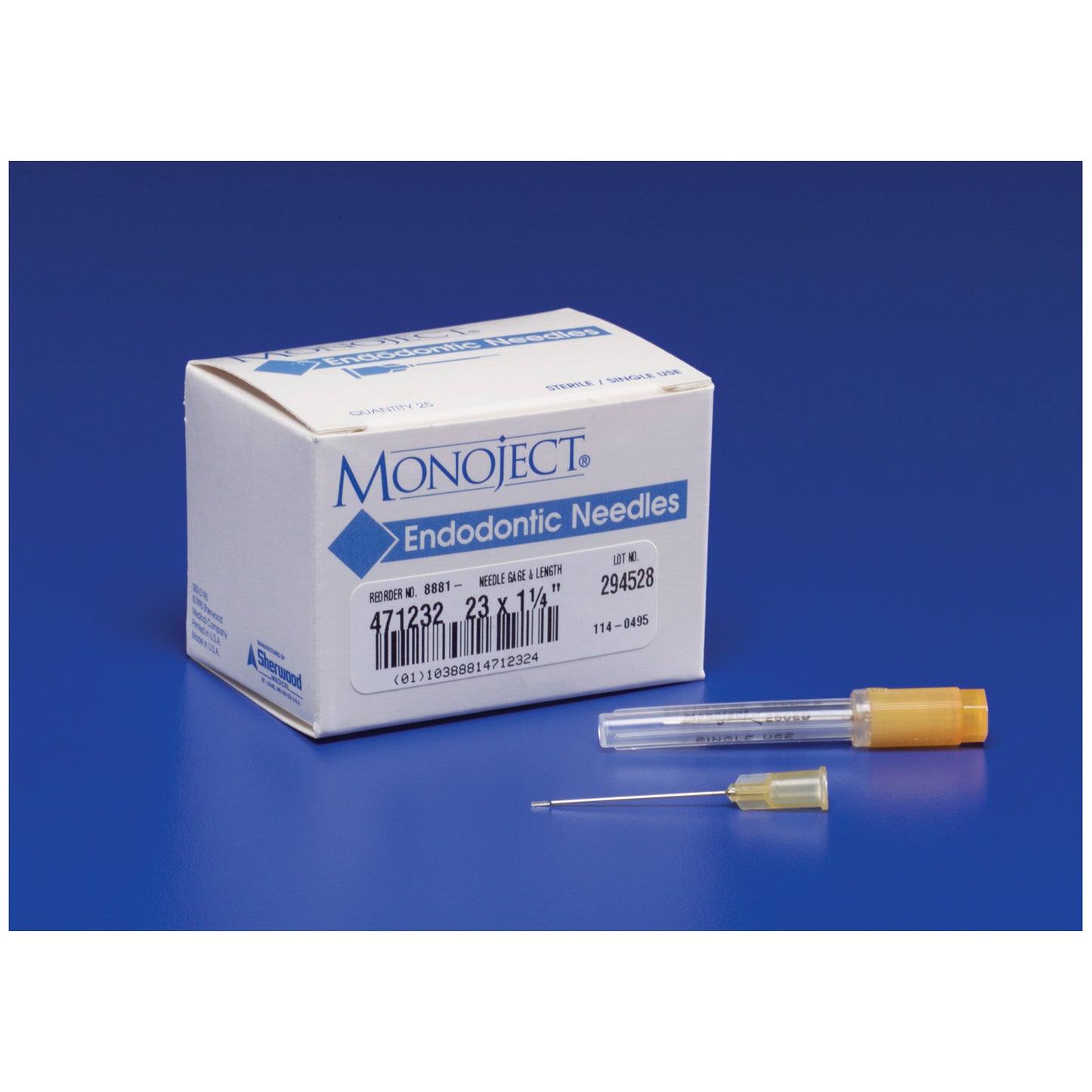 CARDINAL HEALTH MONOJECT 471 ENDODONTIC IRRIGATION NEEDLES, 25 per box, 4 boxes per case