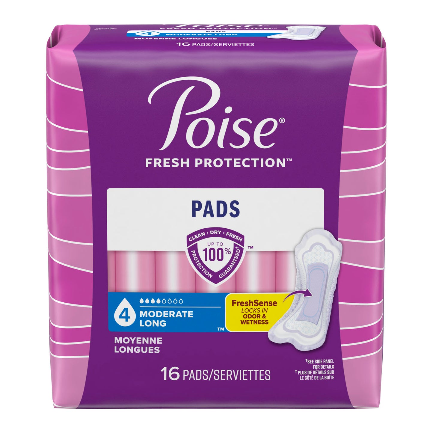 KIMBERLY-CLARK POISE PADS, 16 per pack, 6 packs per case