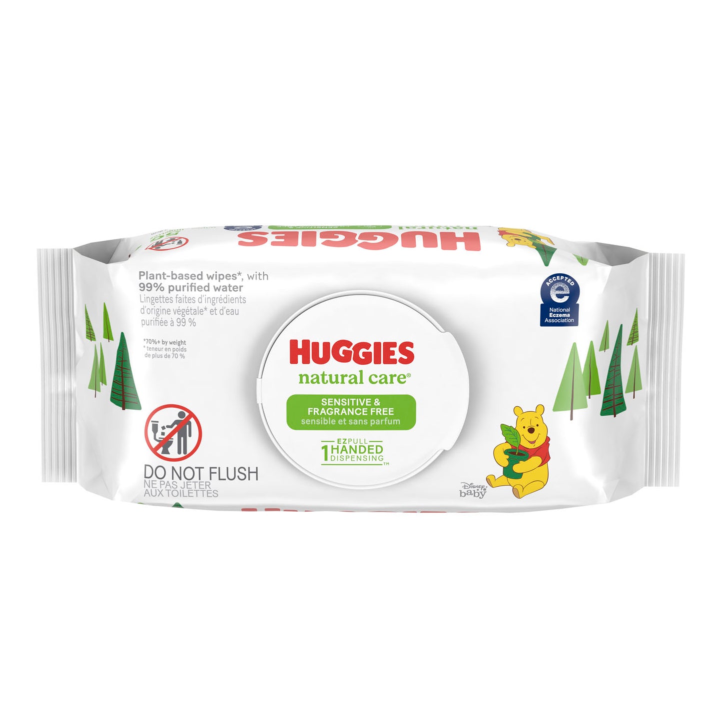 KIMBERLY-CLARK HUGGIES NATURAL CARE BABY WIPES, 56 per pack, 8 packs per case