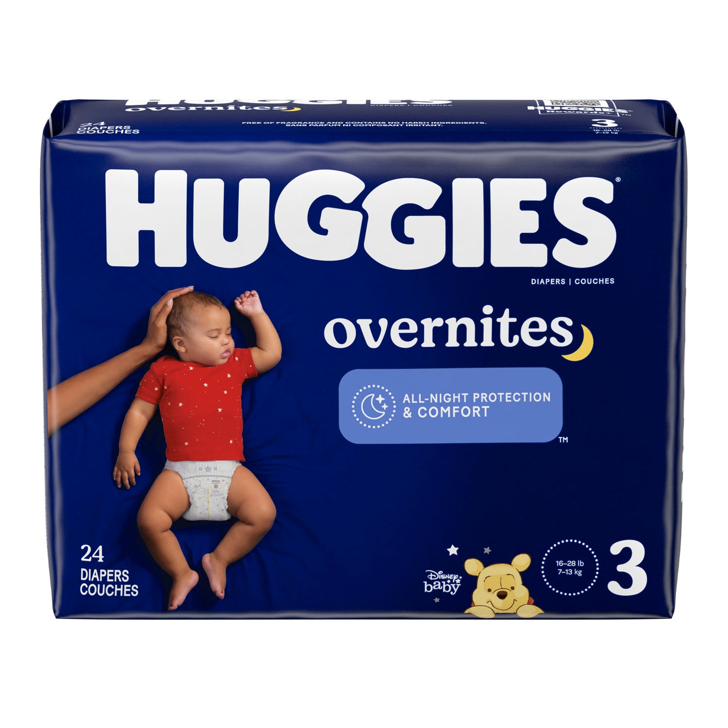 KIMBERLY-CLARK HUGGIES OVERNITES, 24 per pack, 4 packs per case