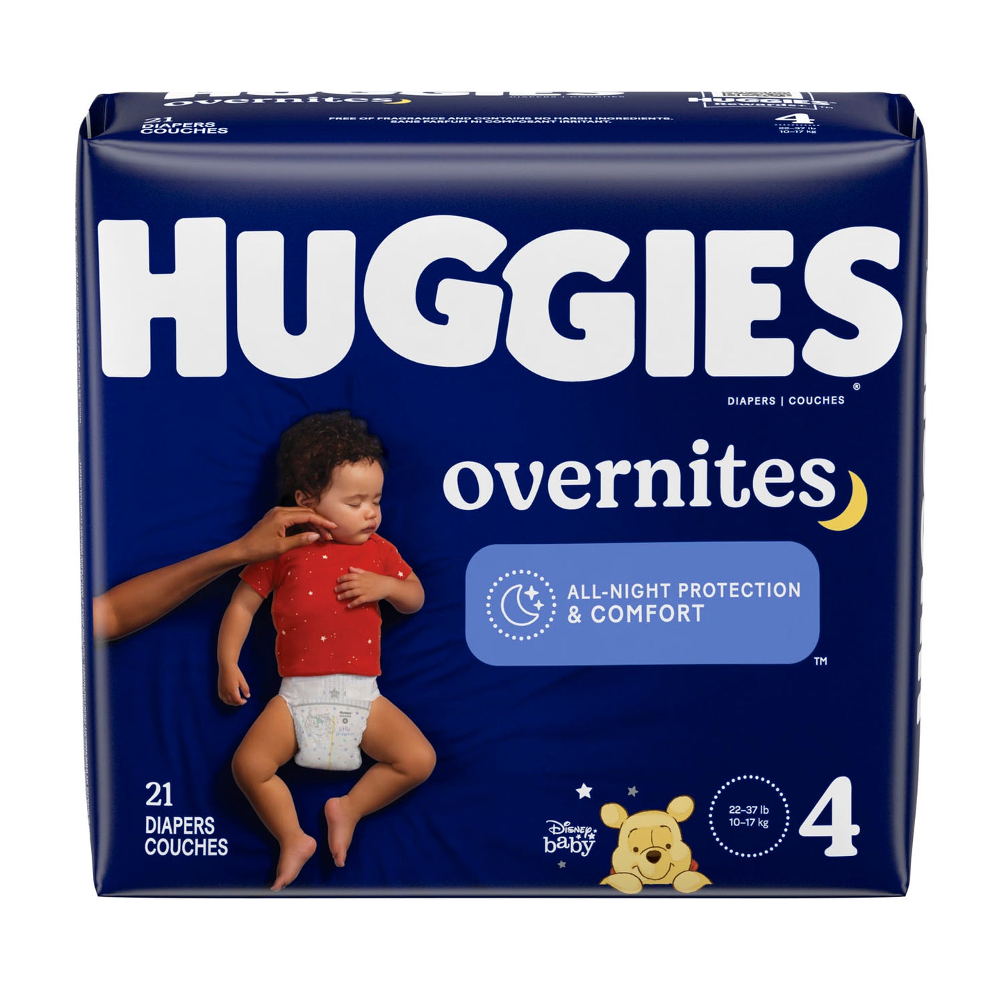 KIMBERLY-CLARK HUGGIES OVERNITES, 21 per pack, 4 packs per case