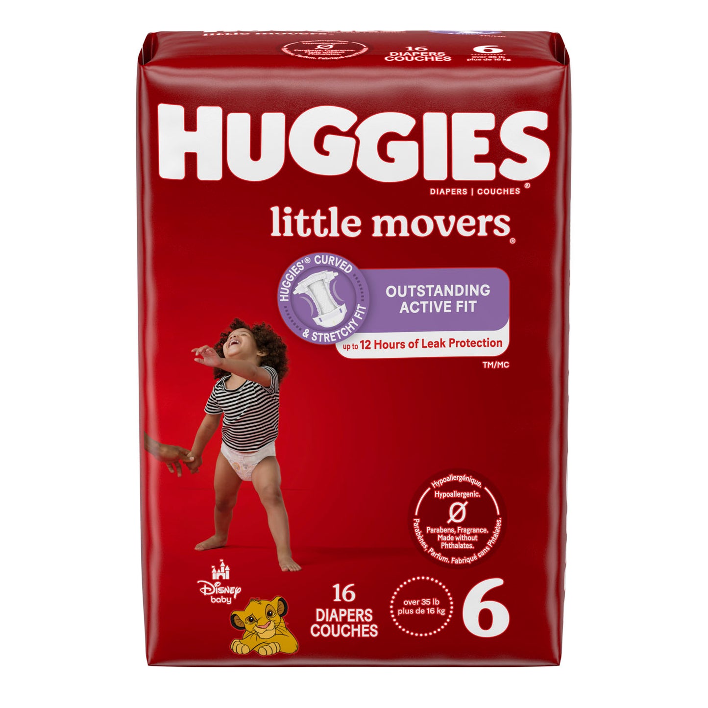 KIMBERLY-CLARK HUGGIES LITTLE MOVERS DIAPERS, 16 per pack, 4 packs per case