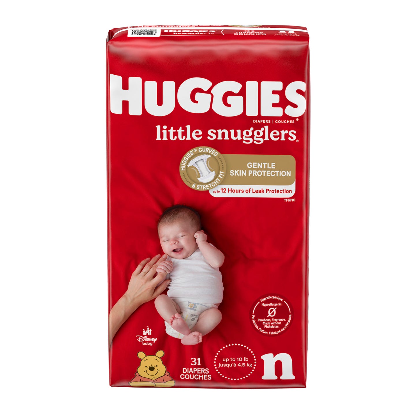 KIMBERLY-CLARK HUGGIES LITTLE SNUGGLERS DIAPERS, 31 per pack, 4 packs per case