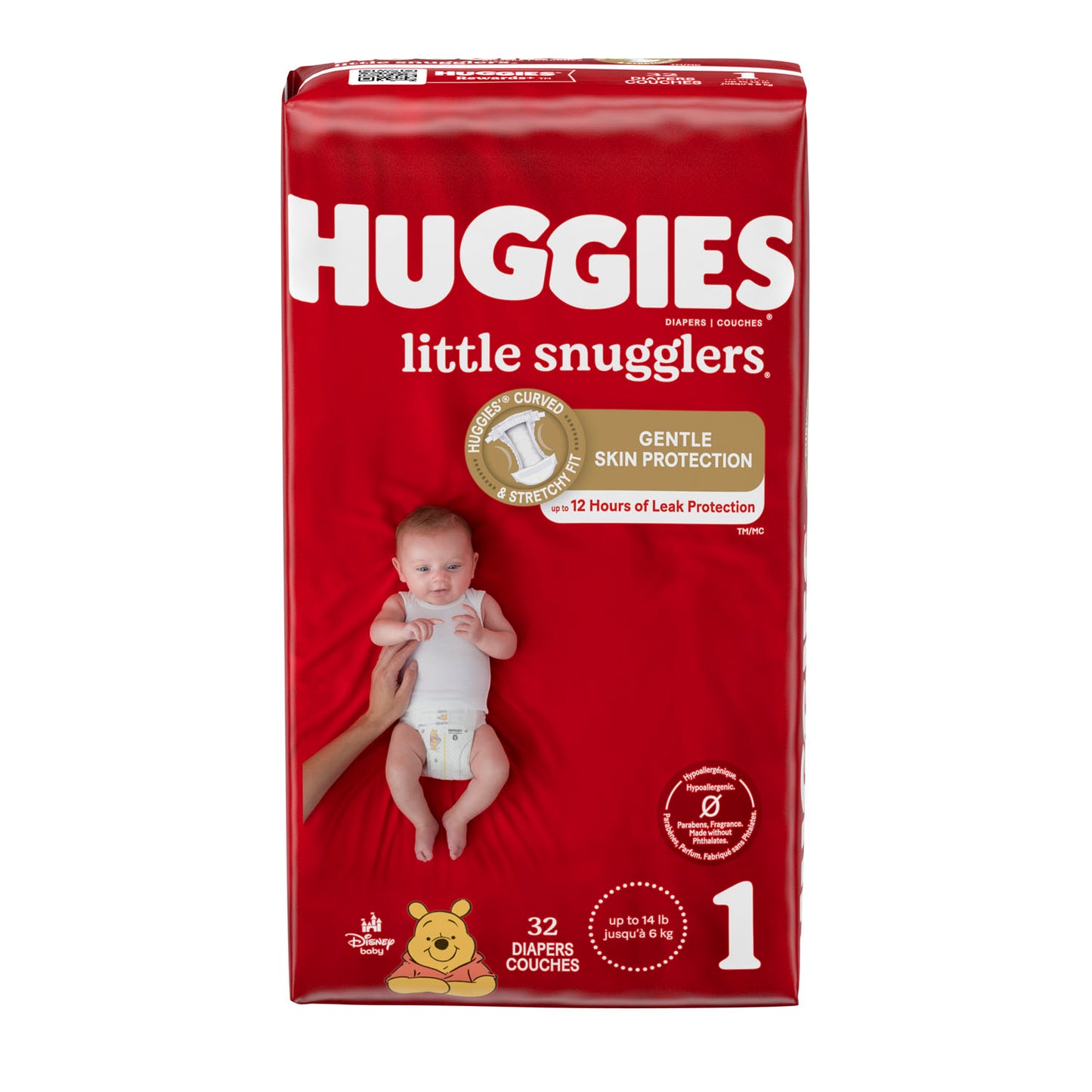 KIMBERLY-CLARK HUGGIES LITTLE SNUGGLERS DIAPERS, 32 per pack, 4 packs per case