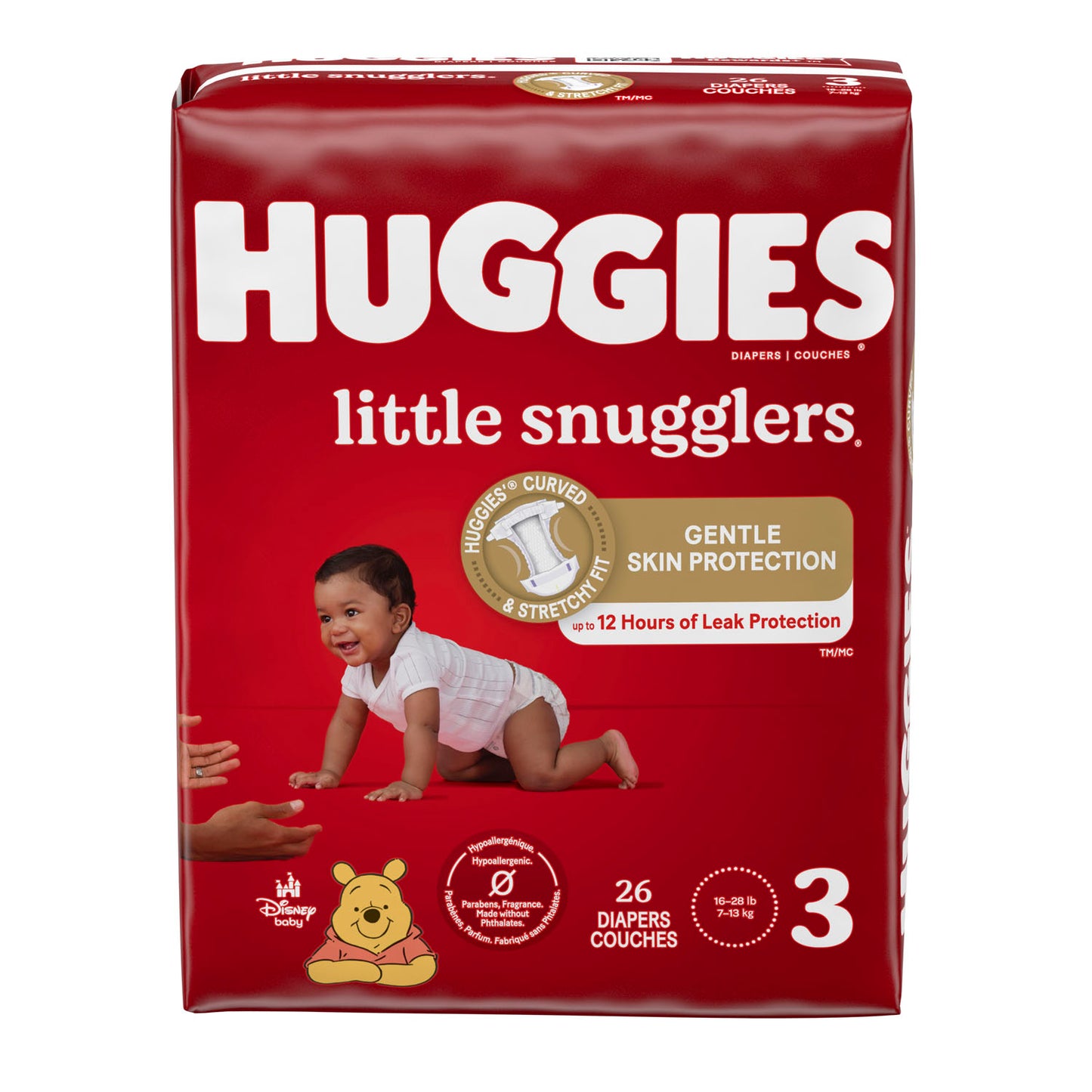KIMBERLY-CLARK HUGGIES LITTLE SNUGGLERS DIAPERS, 26 per pack, 4 packs per case