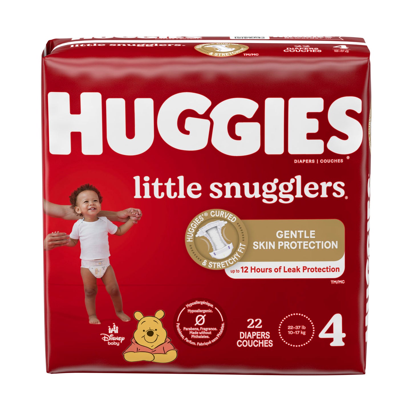 KIMBERLY-CLARK HUGGIES LITTLE SNUGGLERS DIAPERS, 22 per pack, 4 packs per case