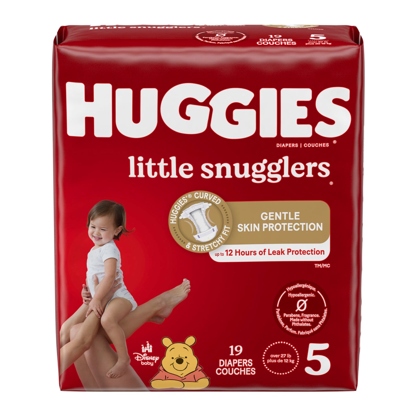 KIMBERLY-CLARK HUGGIES LITTLE SNUGGLERS DIAPERS, 19 per pack, 4 packs per case