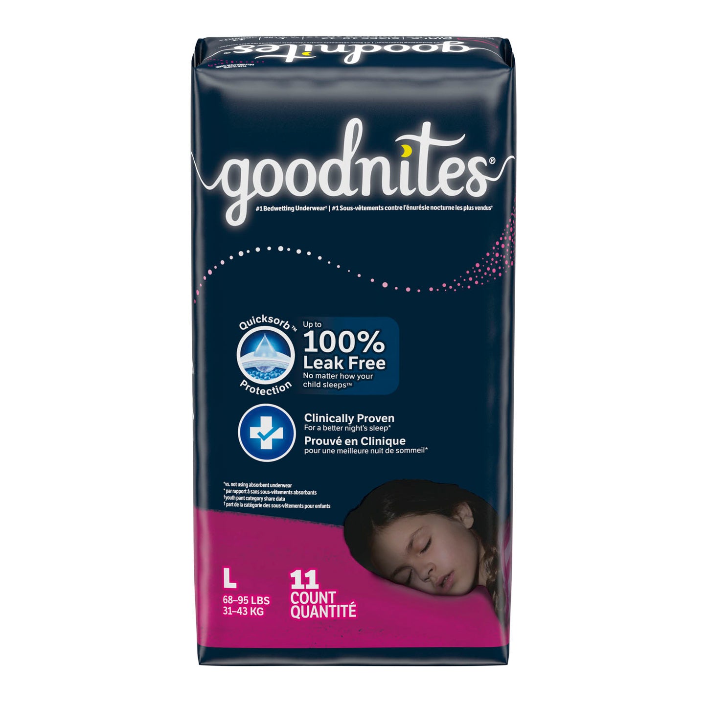 KIMBERLY-CLARK GOODNITES UNDERPANTS, 11 per pack, 4 packs per case