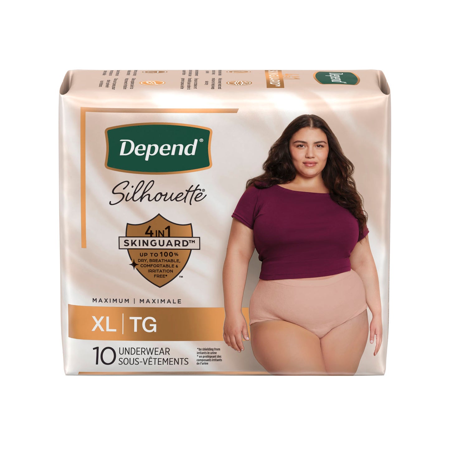 KIMBERLY-CLARK DEPEND SILHOUETTE MAXIMUM BRIEFS, 10 per pack, 2 packs per case