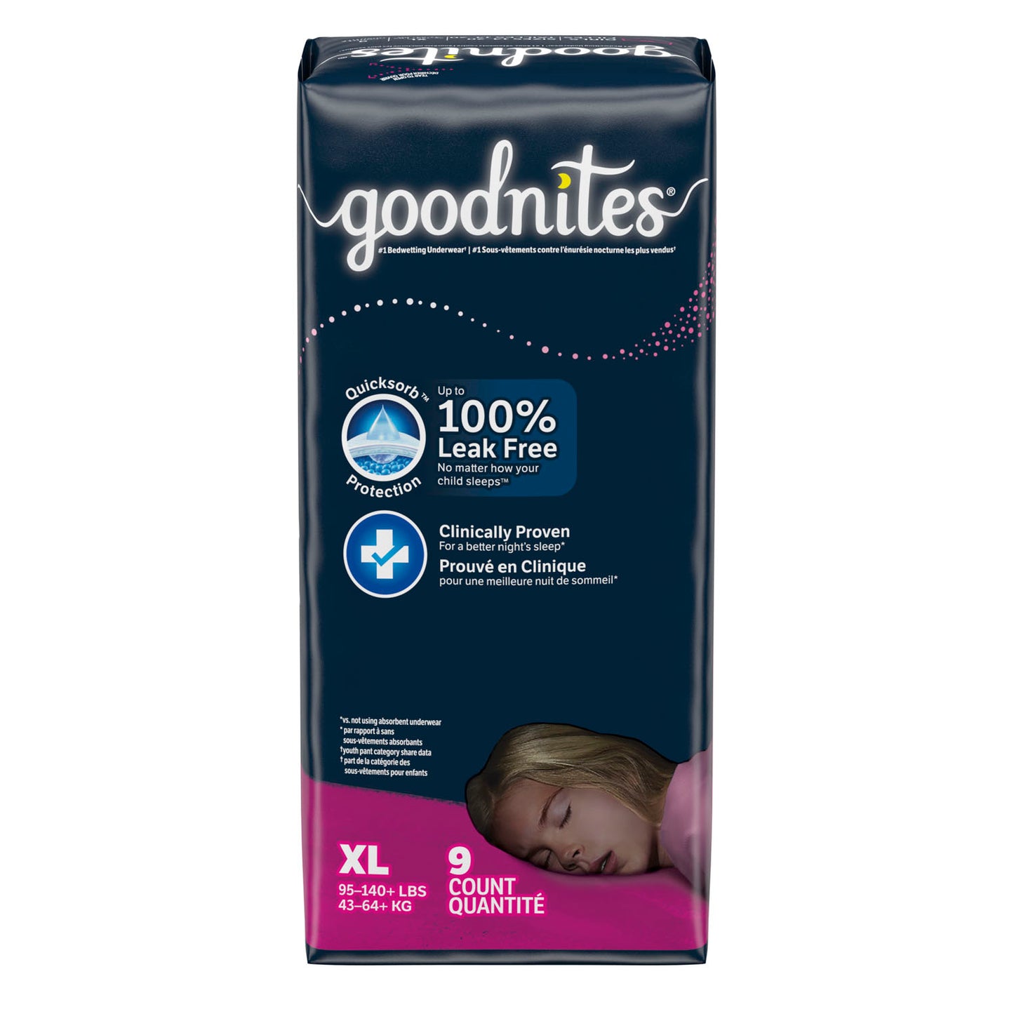 KIMBERLY-CLARK GOODNITES UNDERPANTS, 9 per pack, 4 packs per case