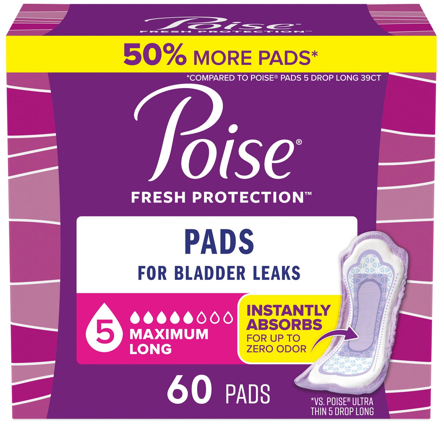 KIMBERLY-CLARK POISE PADS, 60 per pack, 2 packs per case