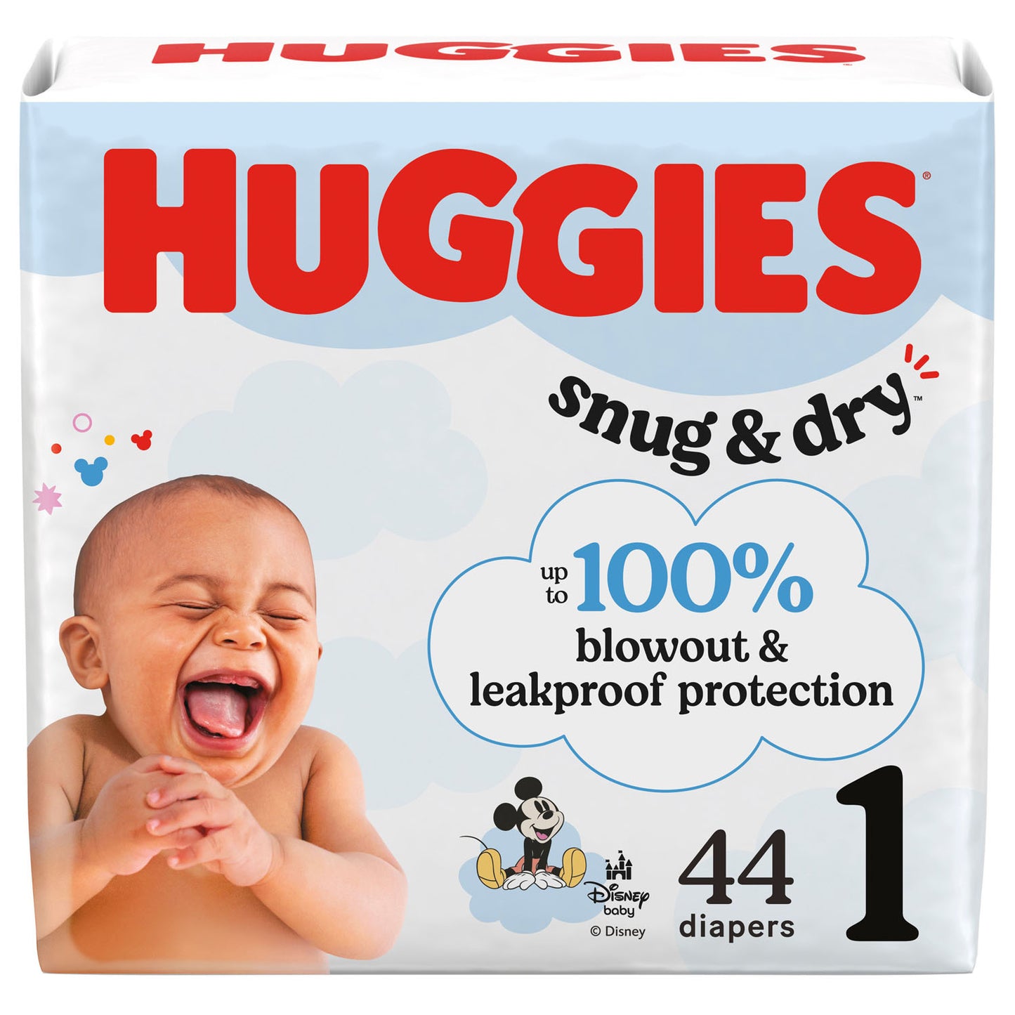 KIMBERLY-CLARK HUGGIES SNUG & DRY DIAPERS, 44 per pack, 4 packs per case