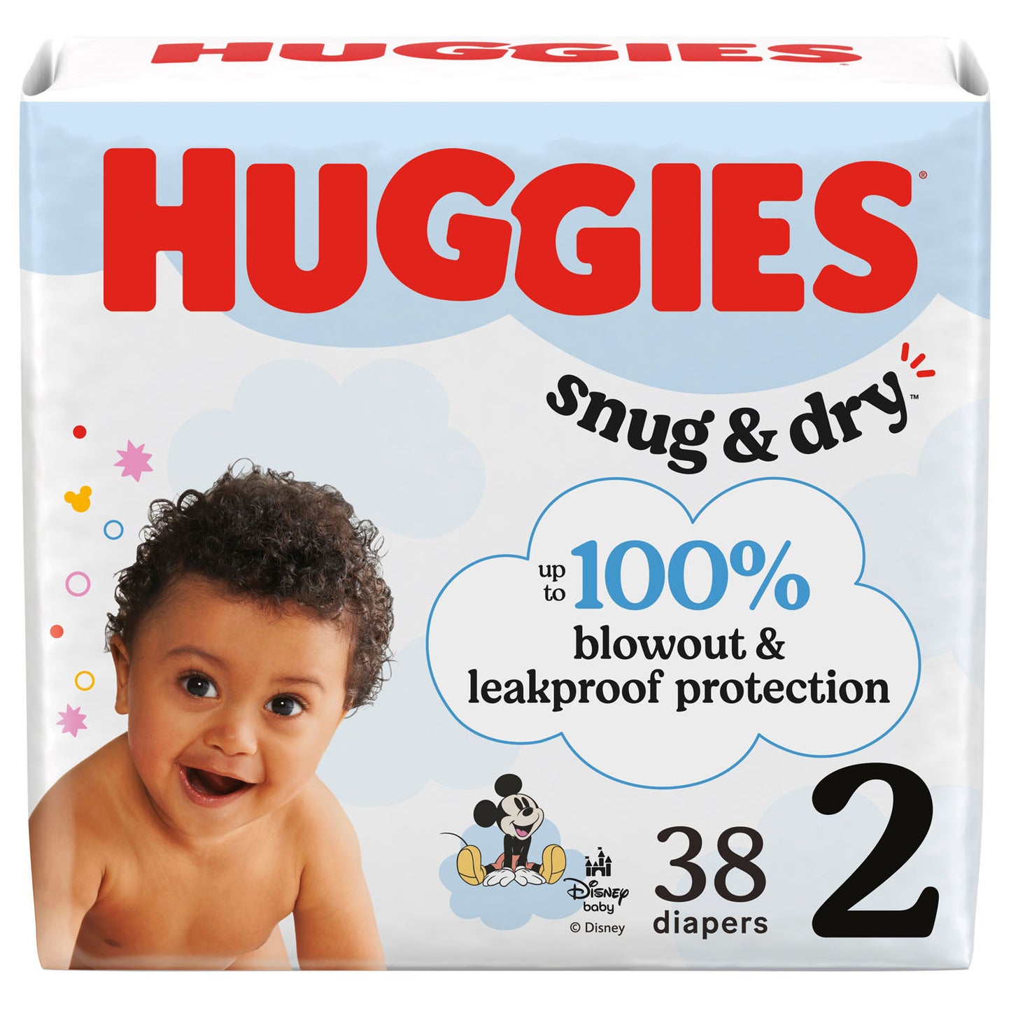 KIMBERLY-CLARK HUGGIES SNUG & DRY DIAPERS, 38 per pack, 4 packs per case