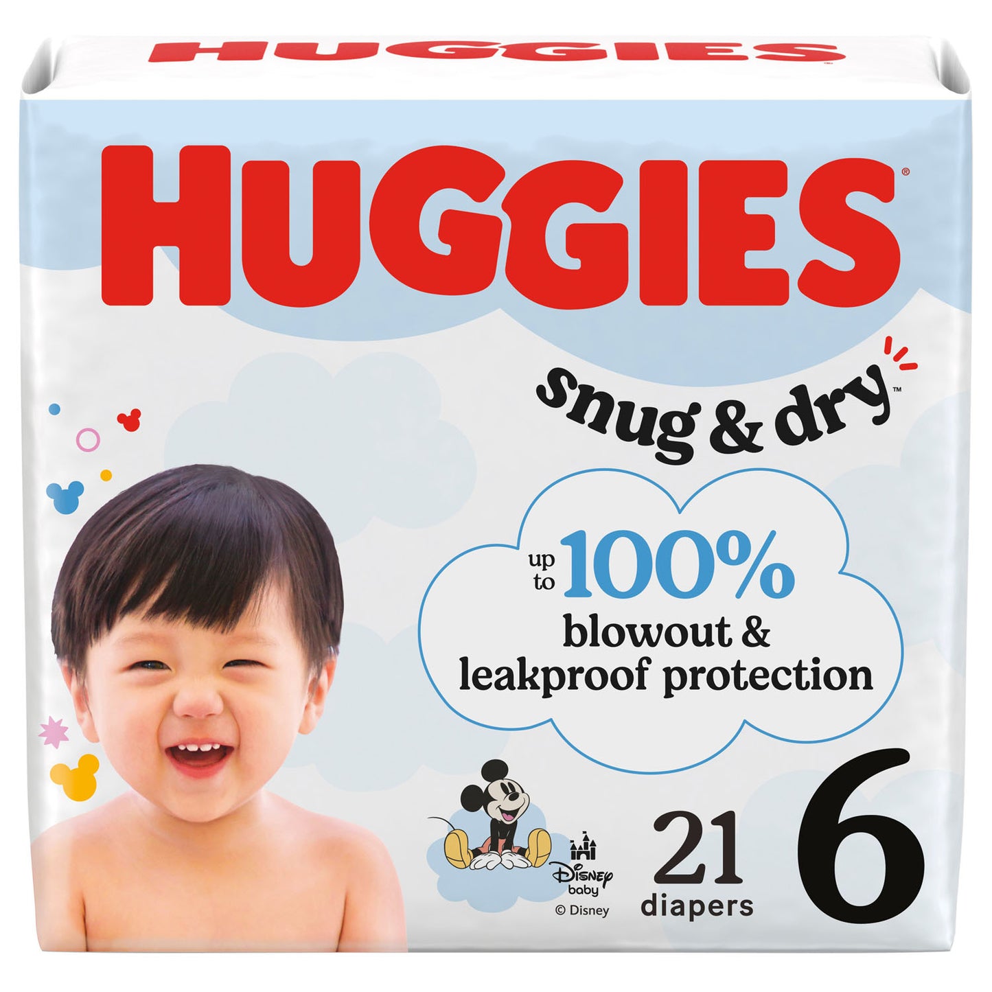 KIMBERLY-CLARK HUGGIES SNUG & DRY DIAPERS, 21 per pack, 4 packs per case