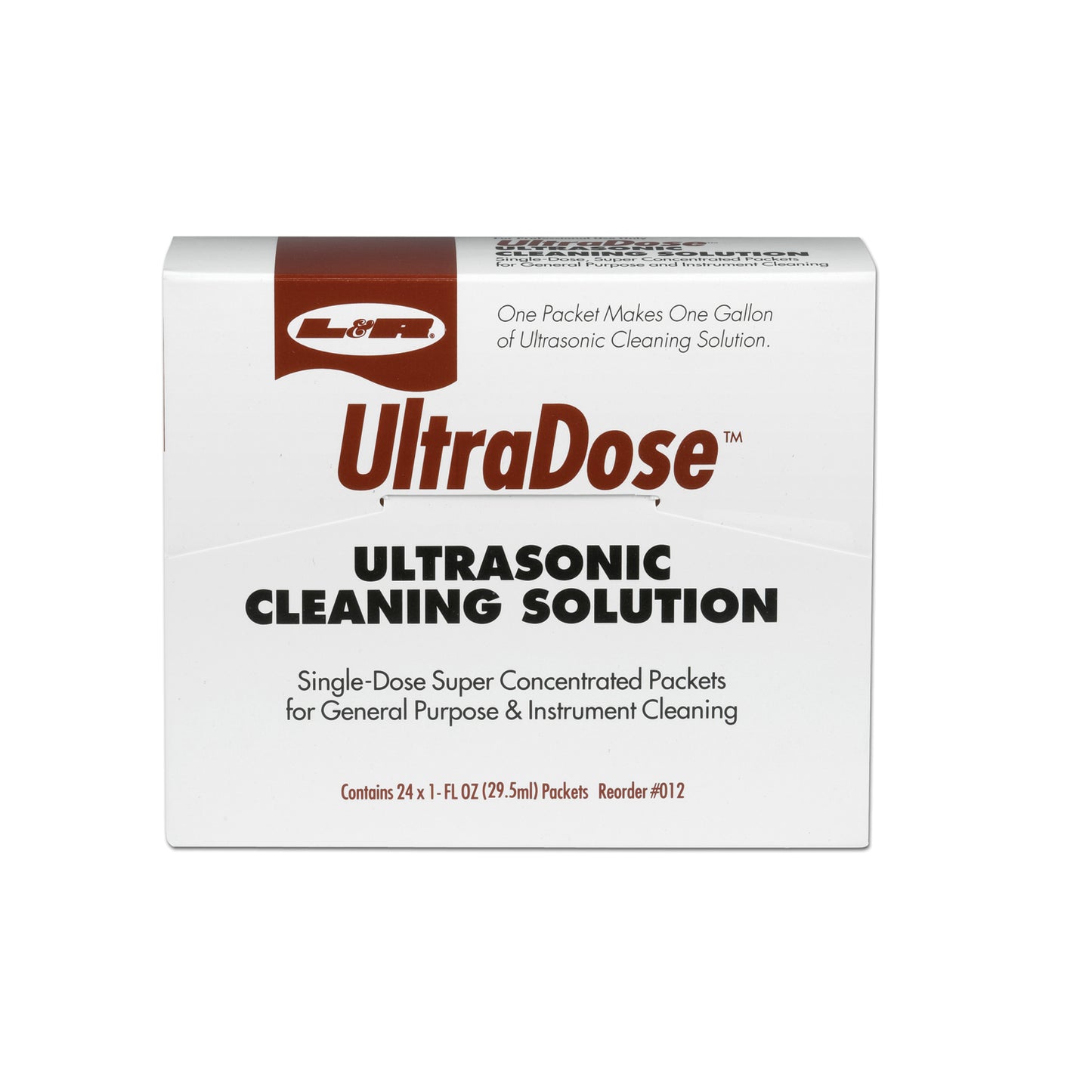 L&R ULTRADOSE ULTRASONIC CLEANING SOLUTION, 24 per box, 6 boxes per case