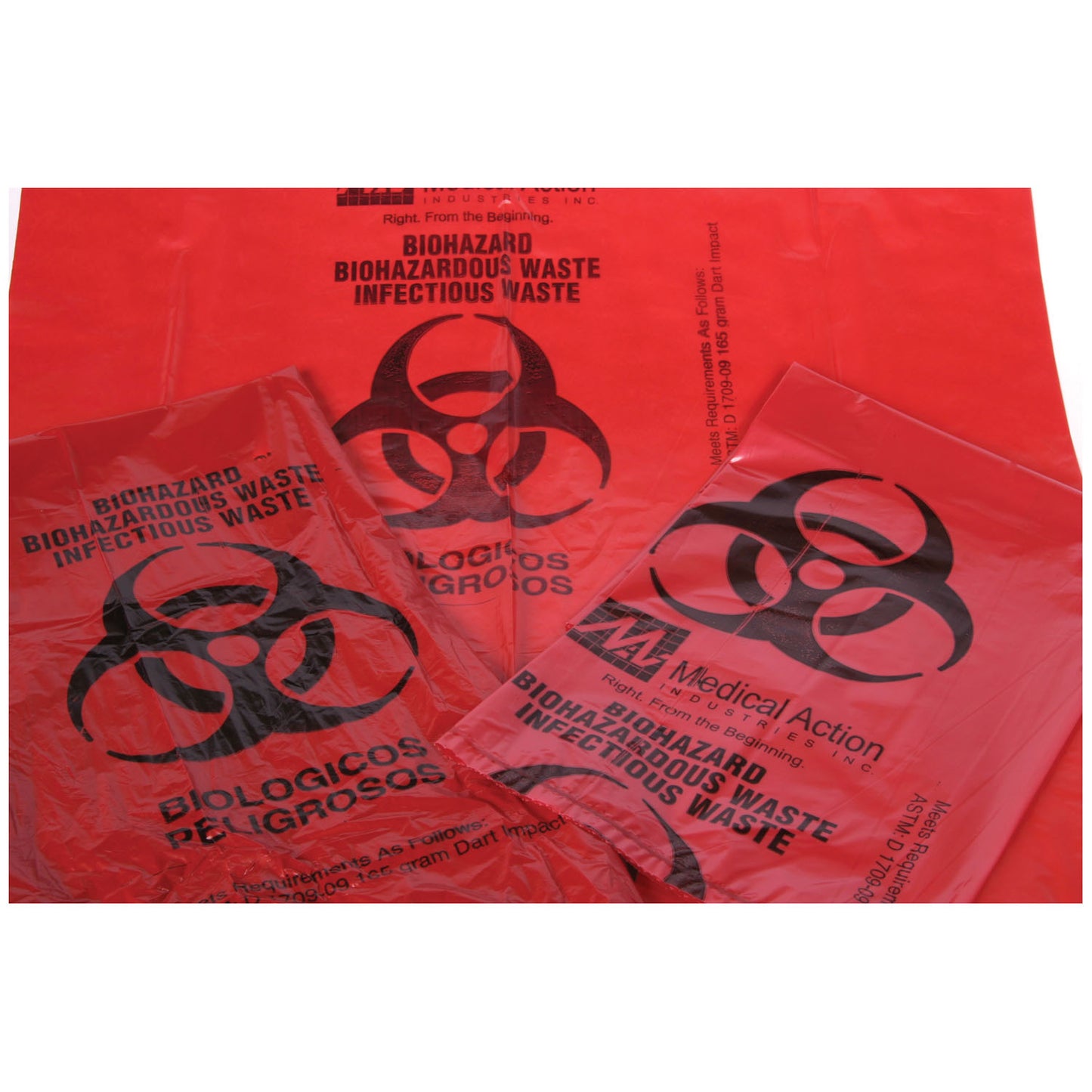 MEDEGEN BIOHAZARDOUS WASTE BAGS, 500 per case