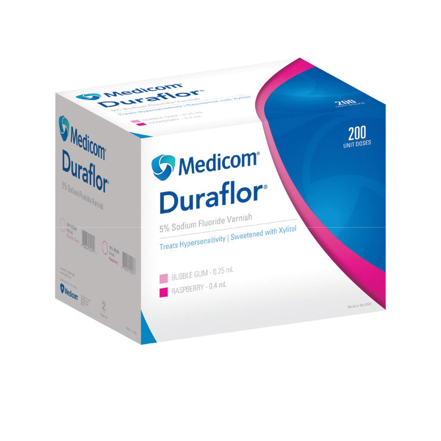 MEDICOM DURAFLOR 5% SODIUM FLUORIDE VARNISH, 200 per box