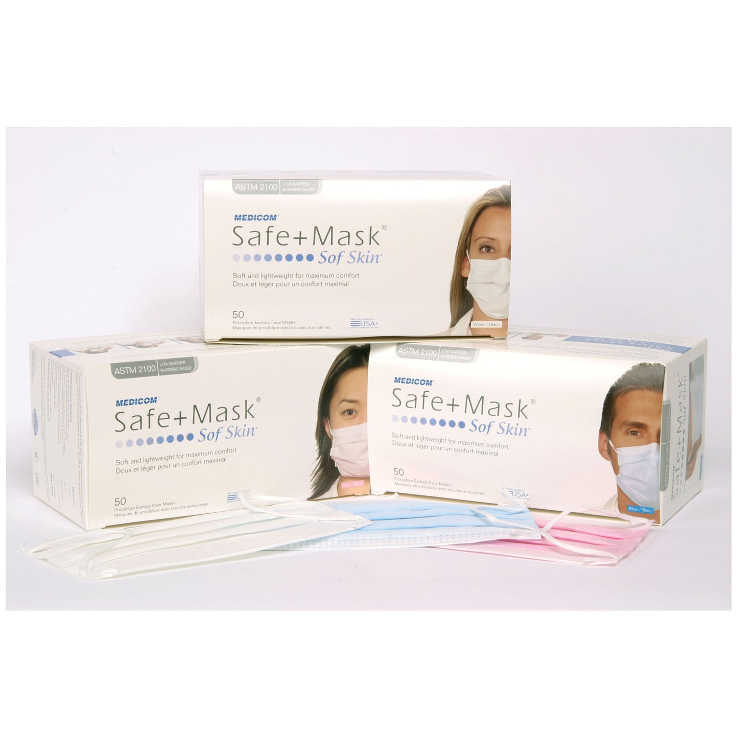 MEDICOM SAFEMASK SOFSKIN LEVEL 1, 50 per box, 10 boxes per case
