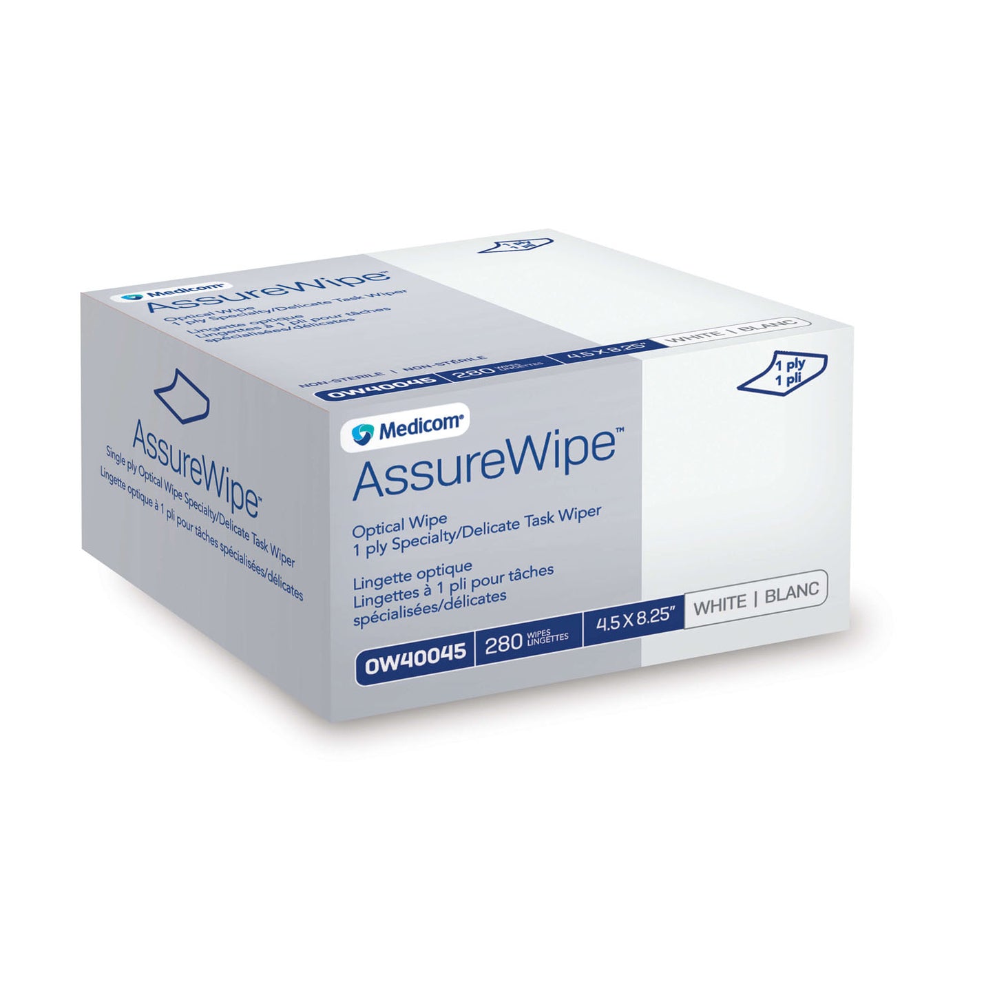 MEDICOM ASSUREWIPE OPTICAL WIPE, 60 boxes per case