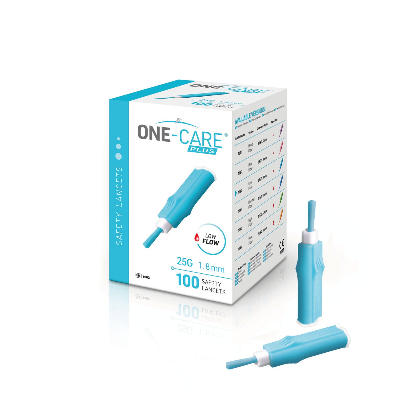 MEDIVENA ONE-CARE PLUS SAFETY LANCETS, 100 per box