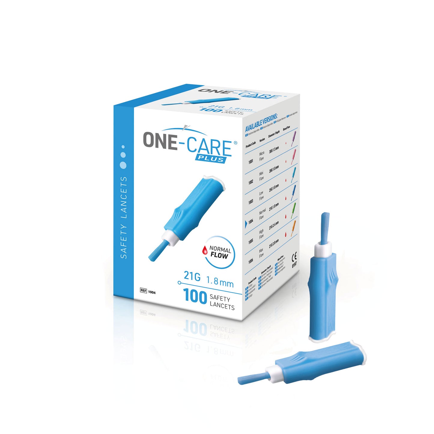 MEDIVENA ONE-CARE PLUS SAFETY LANCETS, 100 per box