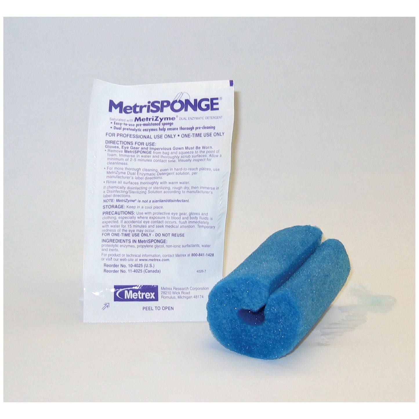 METREX METRISPONGE DUAL ENZYMATIC DETERGENT, 25 per box, 4 boxes per case