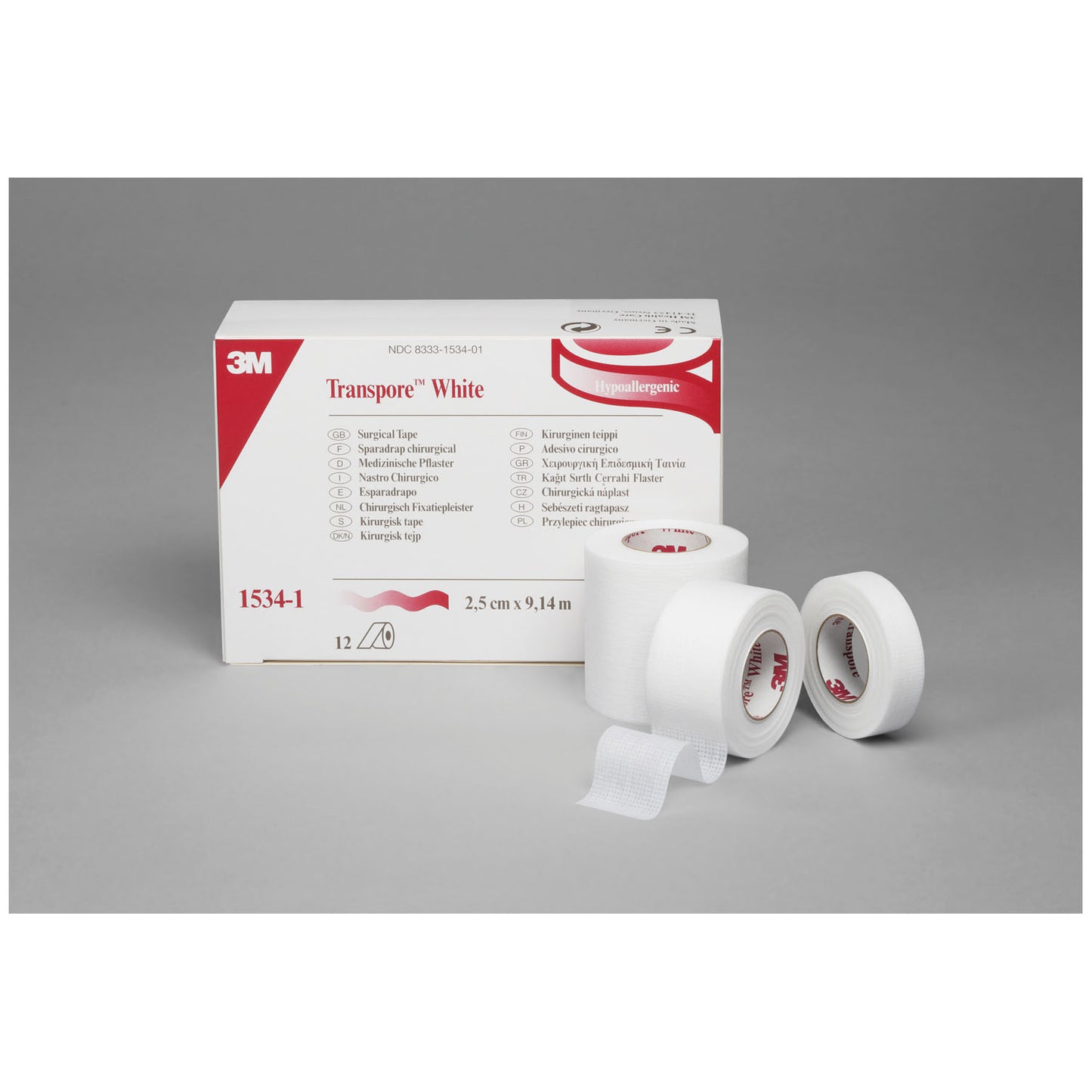 SOLVENTUM TRANSPORE WHITE DRESSING TAPE, 12 per box, 10 boxes per case