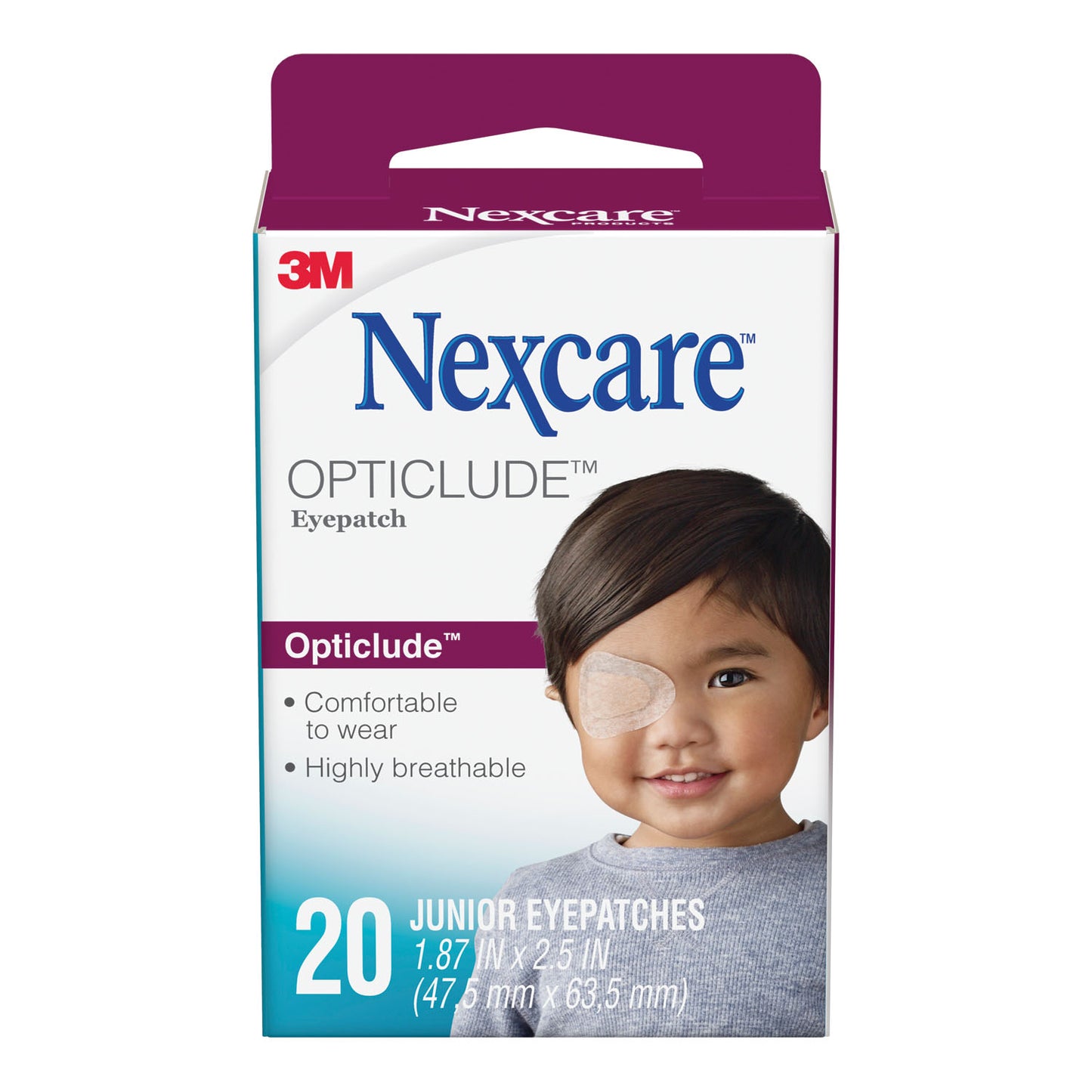 3M PSD NEXCARE OPTICLUDE ORTHOPTIC EYE PATCH, 20 per box, 36 boxes per case