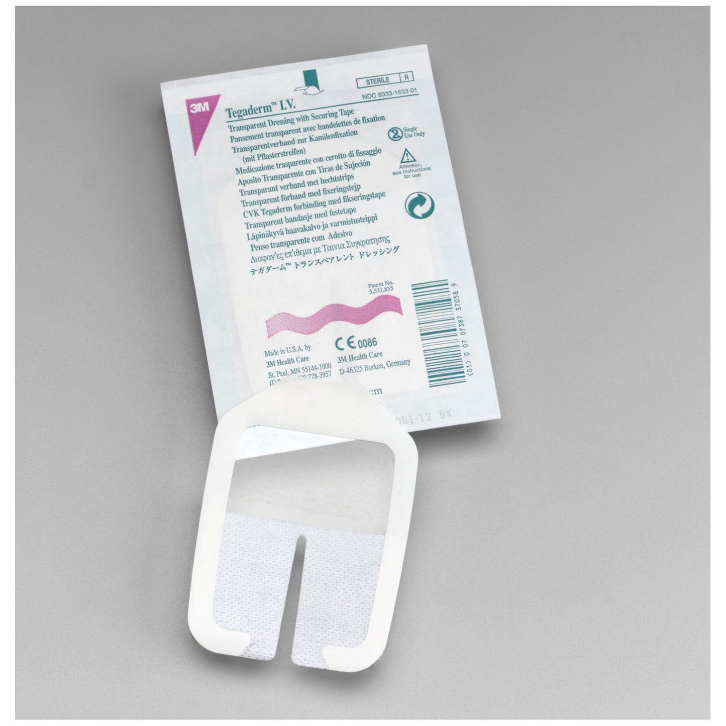 SOLVENTUM TEGADERM IV TRANSPARENT FILM DRESSING WITH BORDER, 100 per box, 4 boxes per case
