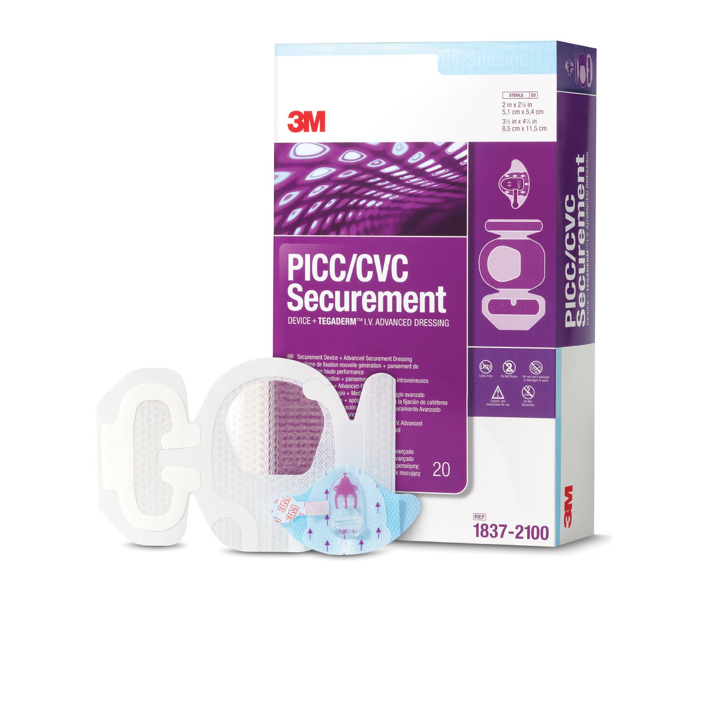 SOLVENTUM PICC/CVC SECUREMENT DEVICE + TEGADERM IV ADVANCED SECUREMENT DRESSING, 20 per box, 4 boxes per case