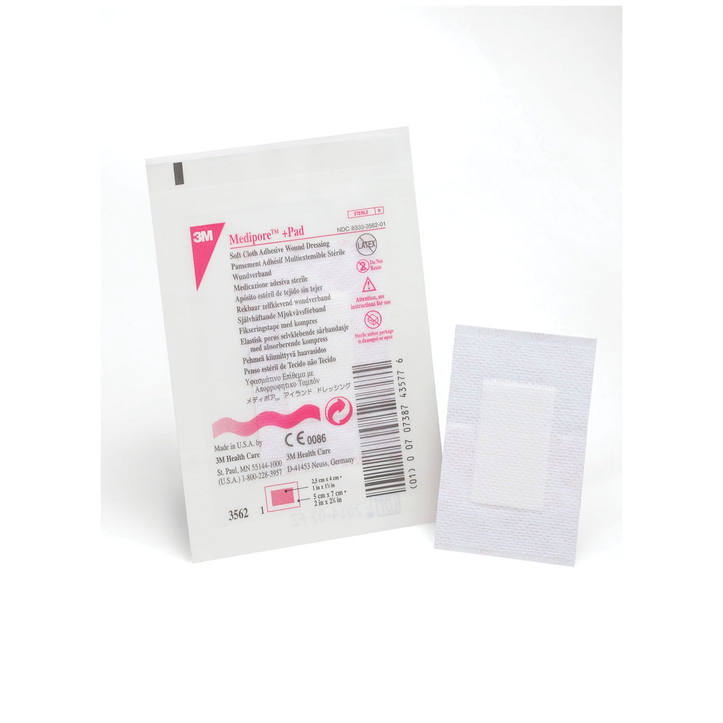 SOLVENTUM MEDIPORE +PAD SOFT CLOTH ADHESIVE WOUND DRESSING, 50 per box, 4 boxes per case