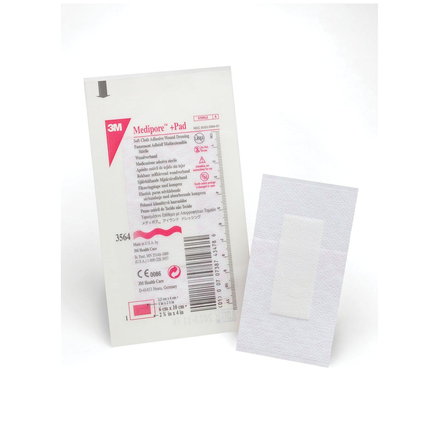 SOLVENTUM MEDIPORE +PAD SOFT CLOTH ADHESIVE WOUND DRESSING, 50 per box, 4 boxes per case