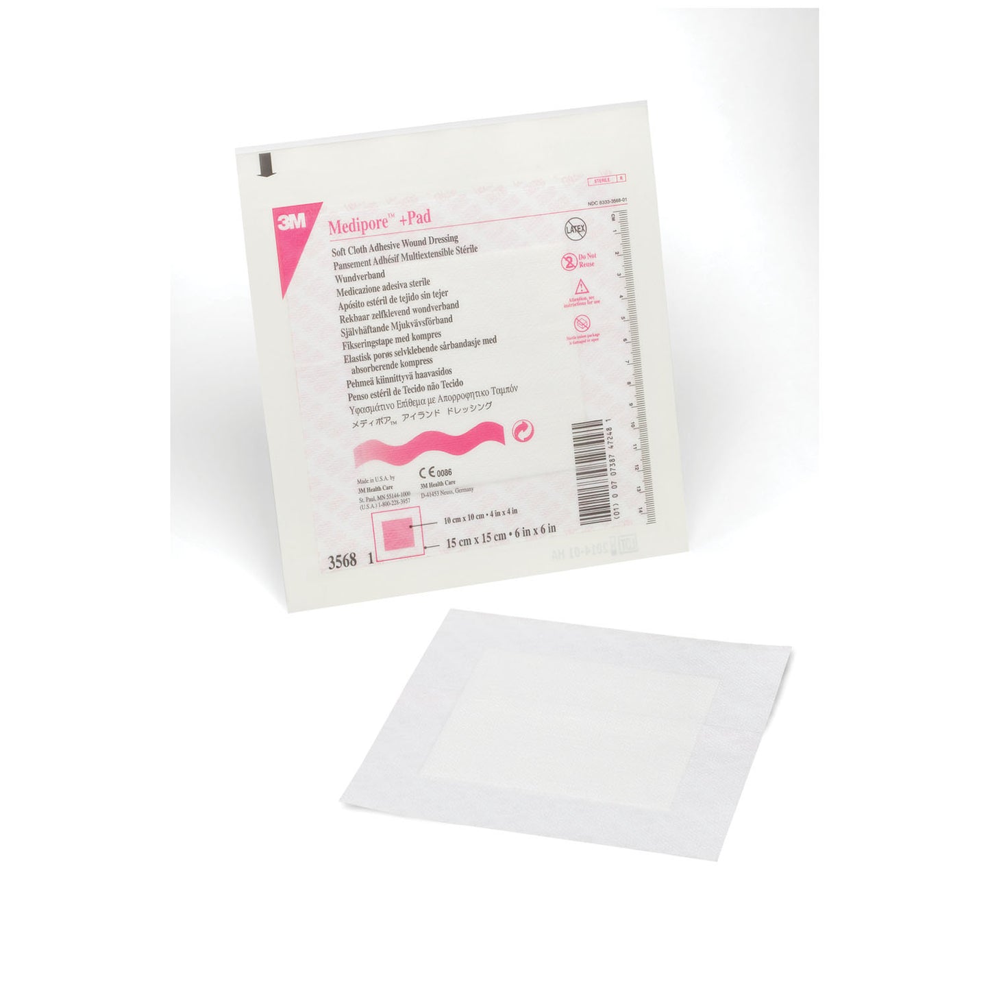 SOLVENTUM MEDIPORE +PAD SOFT CLOTH ADHESIVE WOUND DRESSING, 25 per box, 4 boxes per case