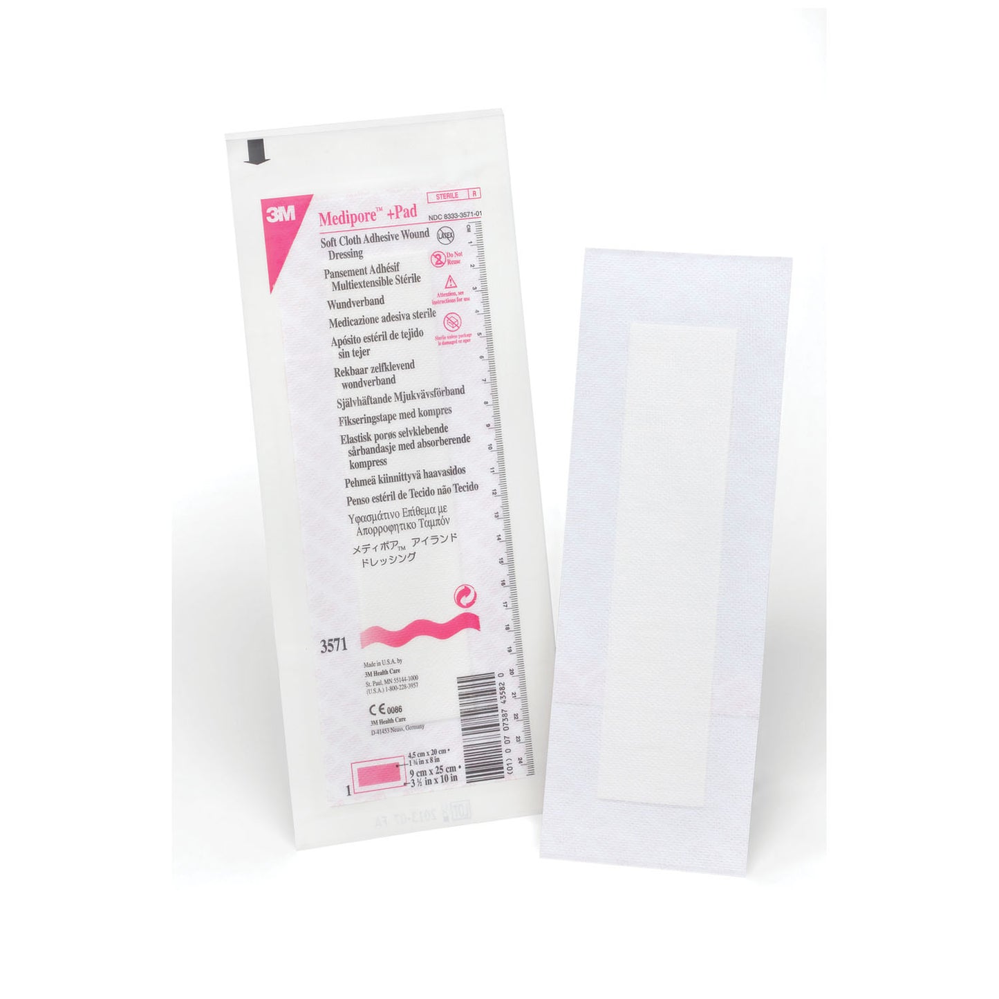 SOLVENTUM MEDIPORE +PAD SOFT CLOTH ADHESIVE WOUND DRESSING, 25 per box, 4 boxes per case