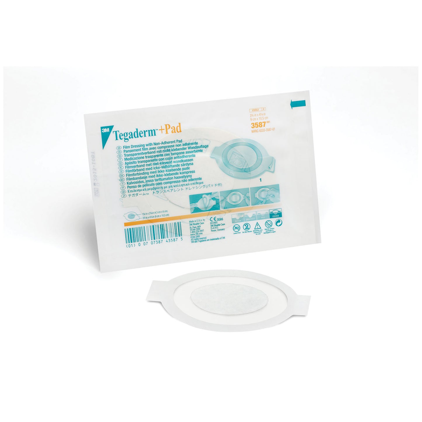 SOLVENTUM TEGADERM + PAD FILM DRESSING WITH NON-ADHERENT PAD, 25 per box, 4 boxes per case