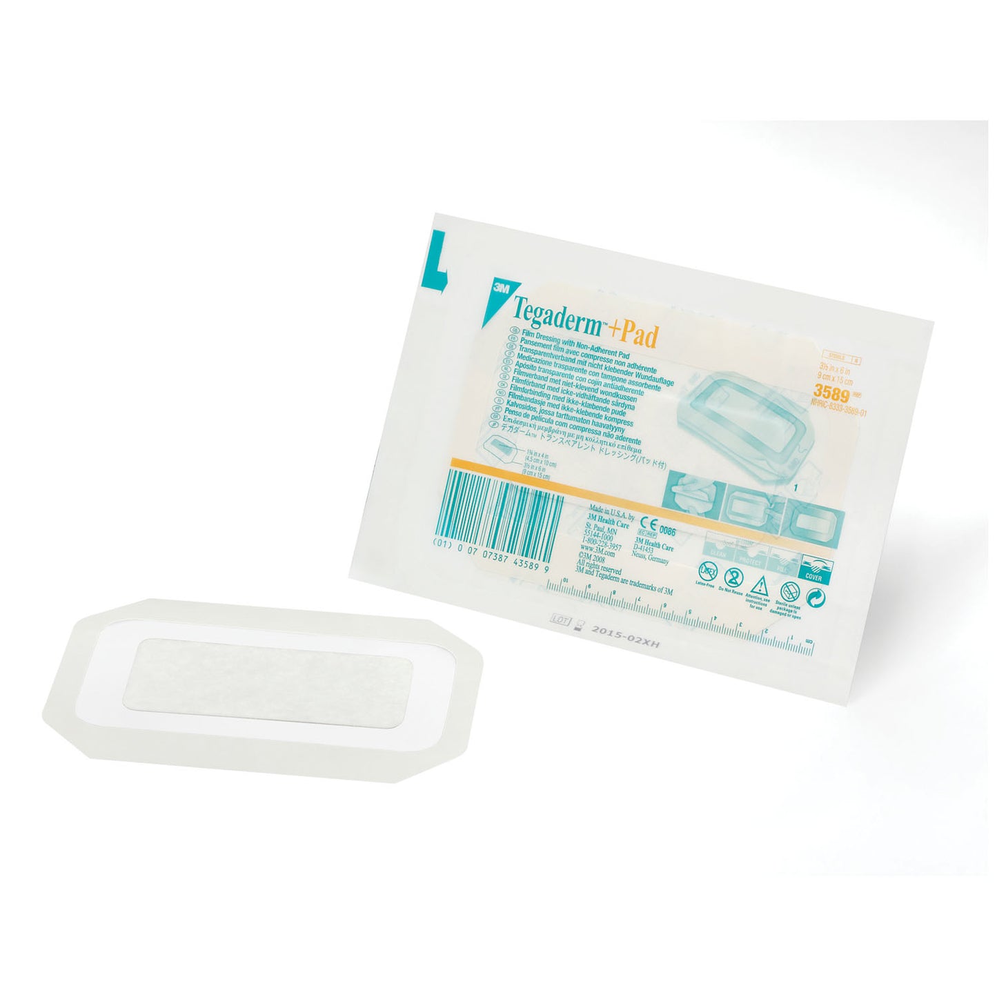 SOLVENTUM TEGADERM + PAD FILM DRESSING WITH NON-ADHERENT PAD, 25 per box, 4 boxes per case