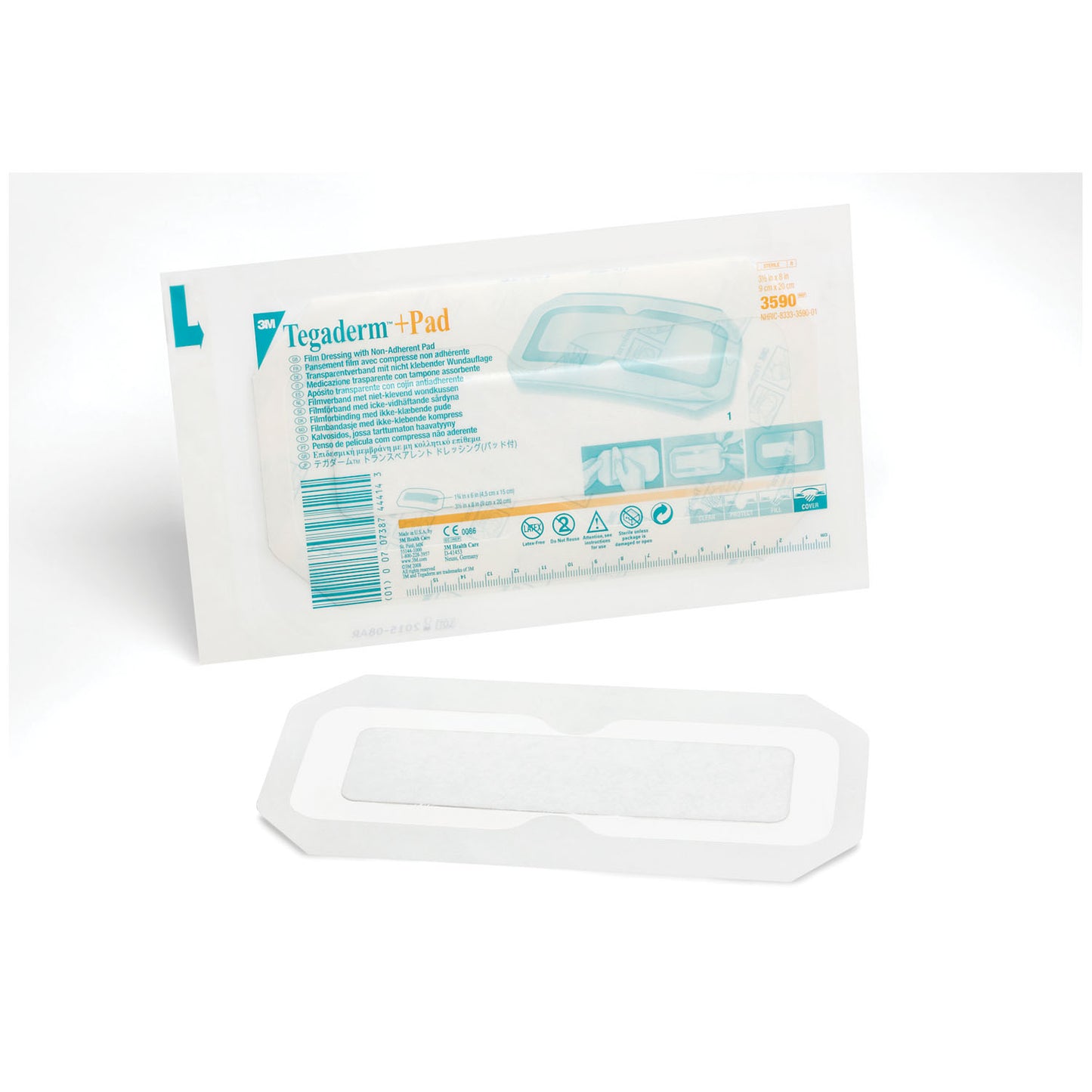 SOLVENTUM TEGADERM + PAD FILM DRESSING WITH NON-ADHERENT PAD, 25 per box, 4 boxes per case