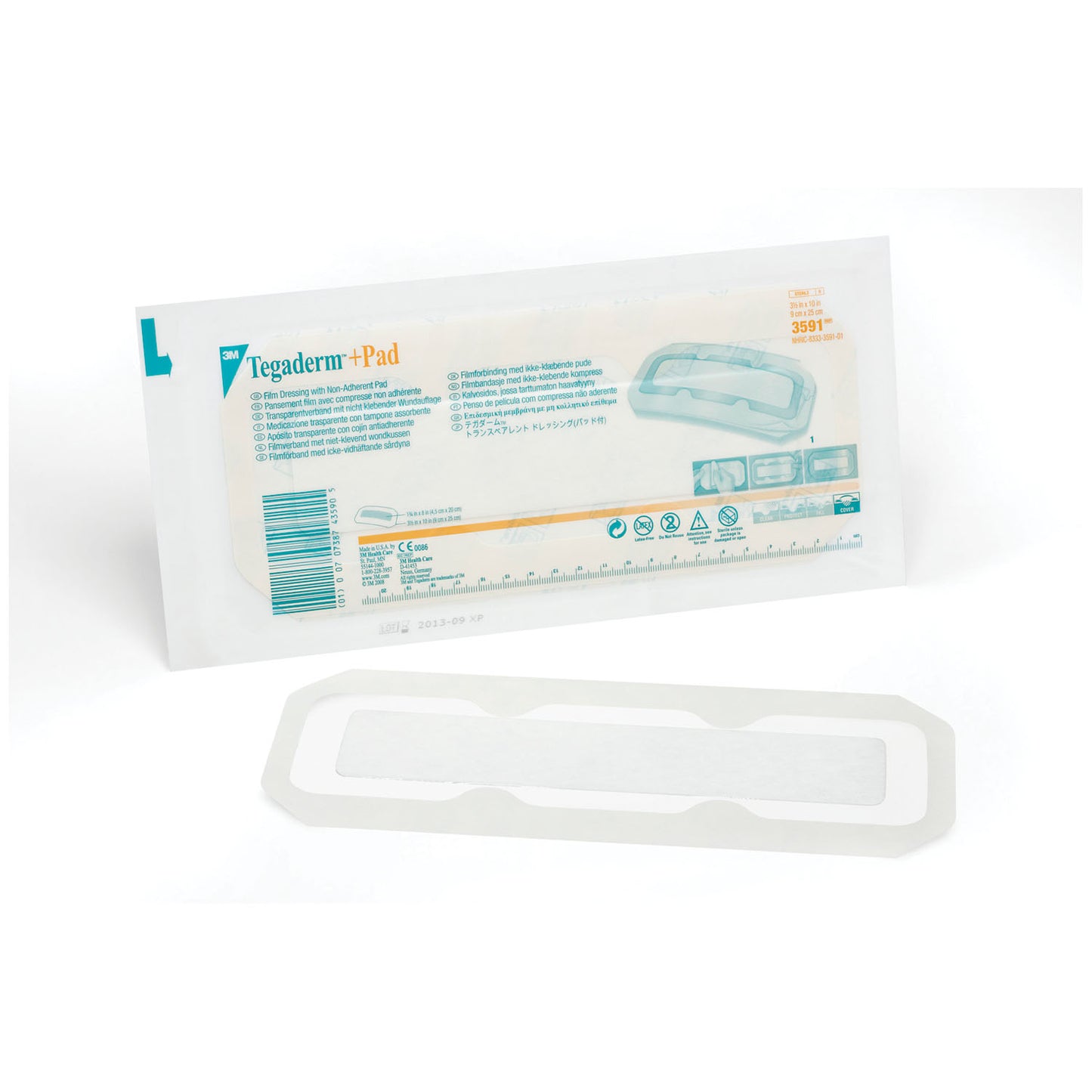 SOLVENTUM TEGADERM + PAD FILM DRESSING WITH NON-ADHERENT PAD, 25 per box, 4 boxes per case
