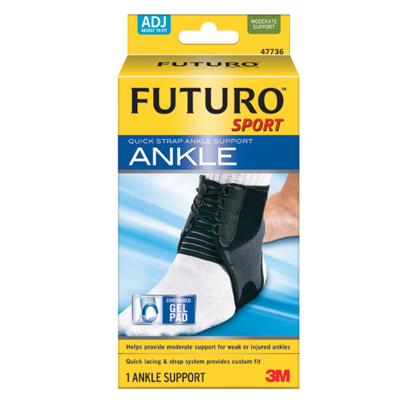 3M PSD FUTURO SPORT STRAP ANKLE BRACE, 2 per pack, 6 packs per case
