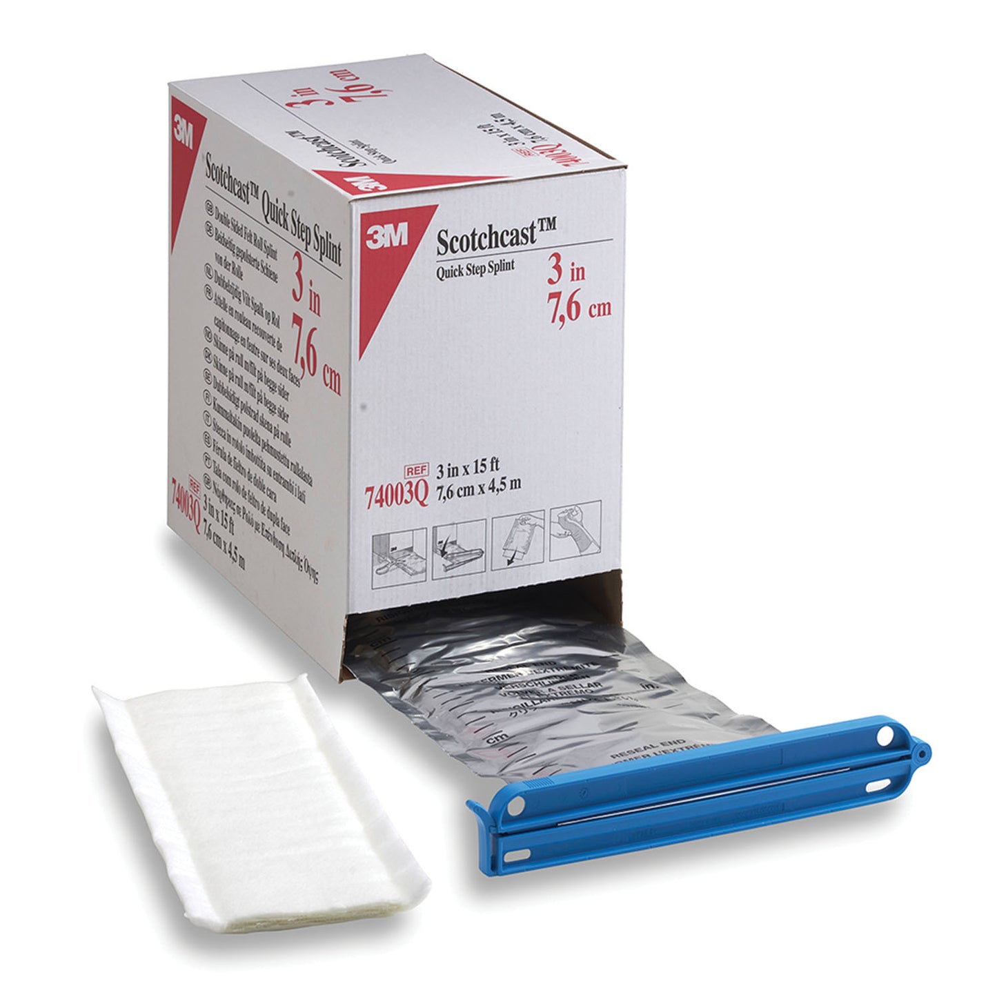 SOLVENTUM SCOTCHCAST QUICK STEP DOUBLE SIDED FELT ROLL SPLINT, 1 roll per box, 2 boxes per case