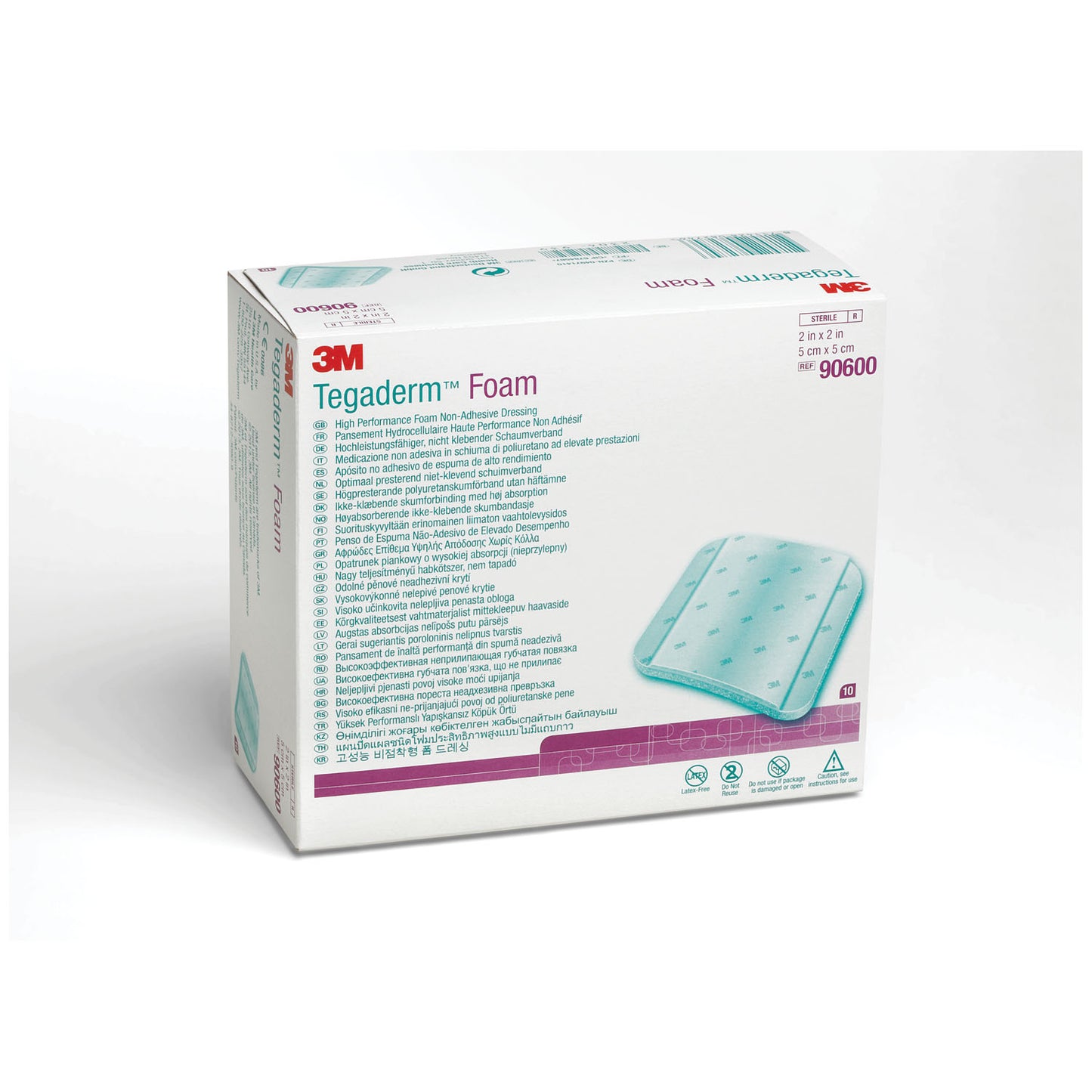 SOLVENTUM TEGADERM FOAM DRESSING - NONADHESIVE, 10 per box, 4 boxes per case