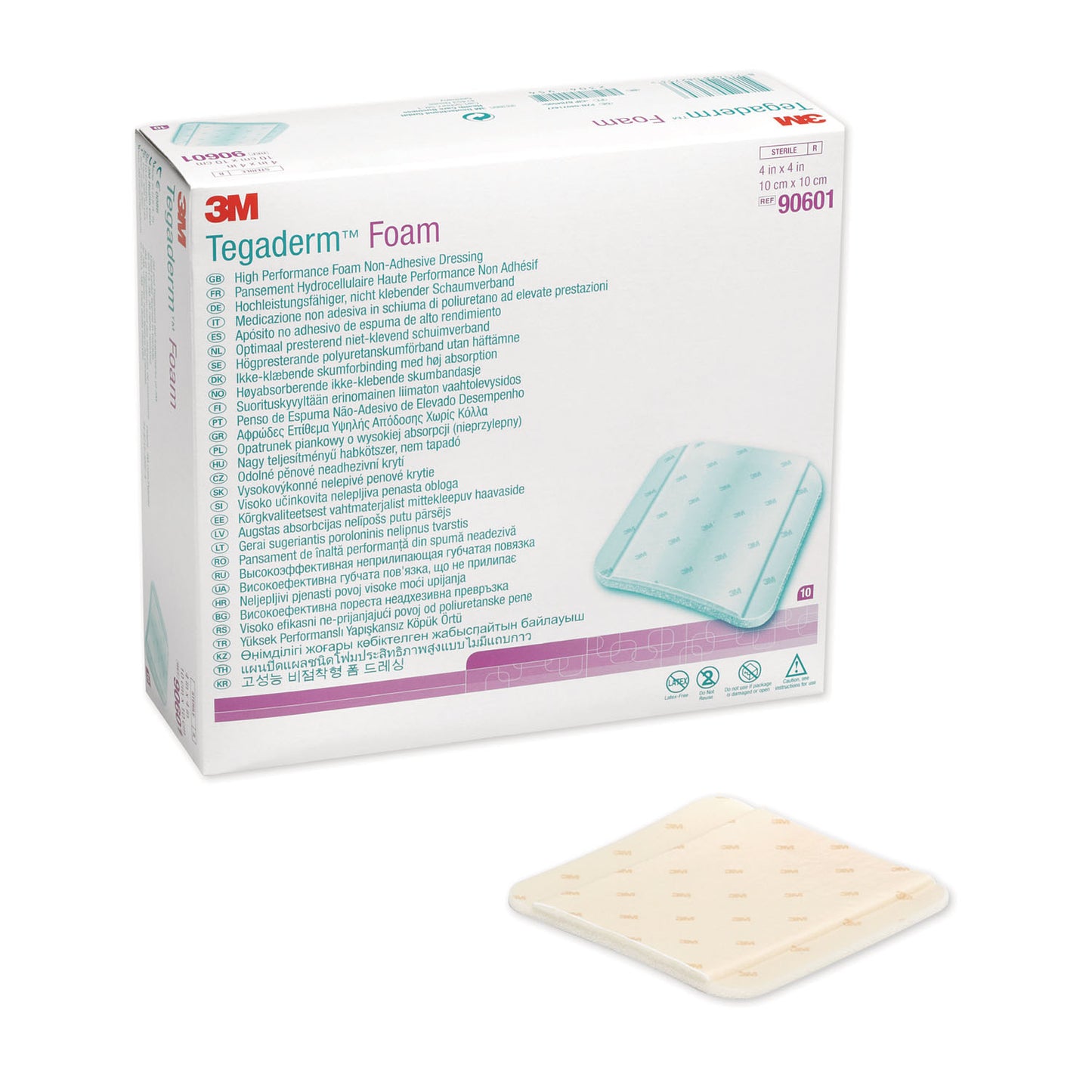 SOLVENTUM TEGADERM FOAM DRESSING - NONADHESIVE, 10 per box, 4 boxes per case