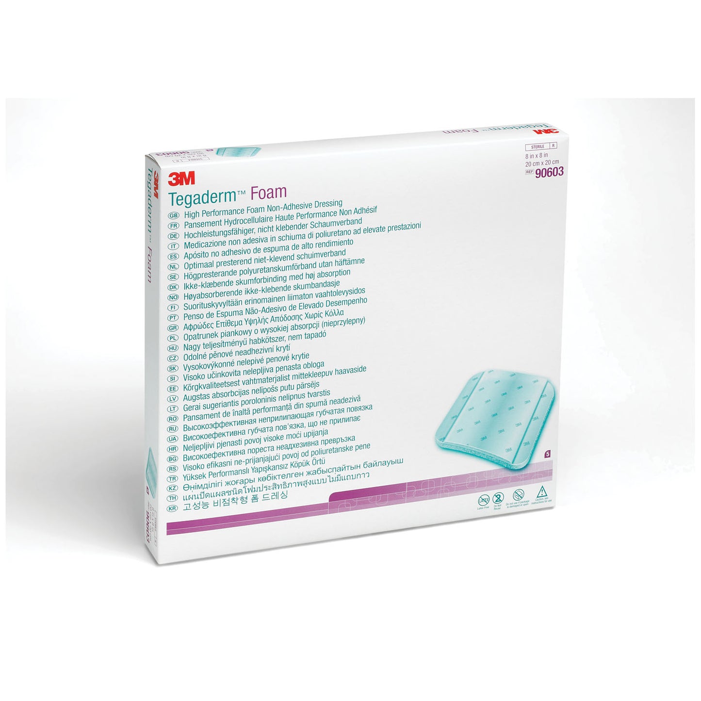 SOLVENTUM TEGADERM FOAM DRESSING - NONADHESIVE, 5 per box, 6 boxes per case