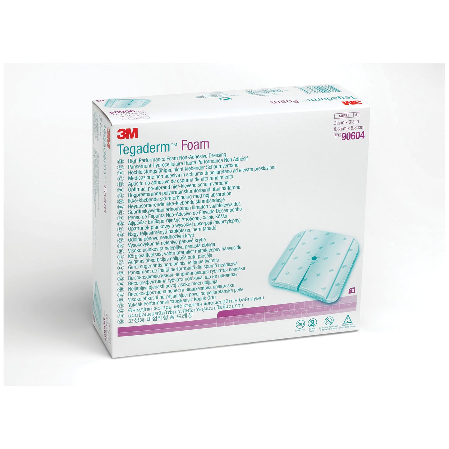 SOLVENTUM TEGADERM FOAM DRESSING - NONADHESIVE, 10 per box, 4 boxes per case