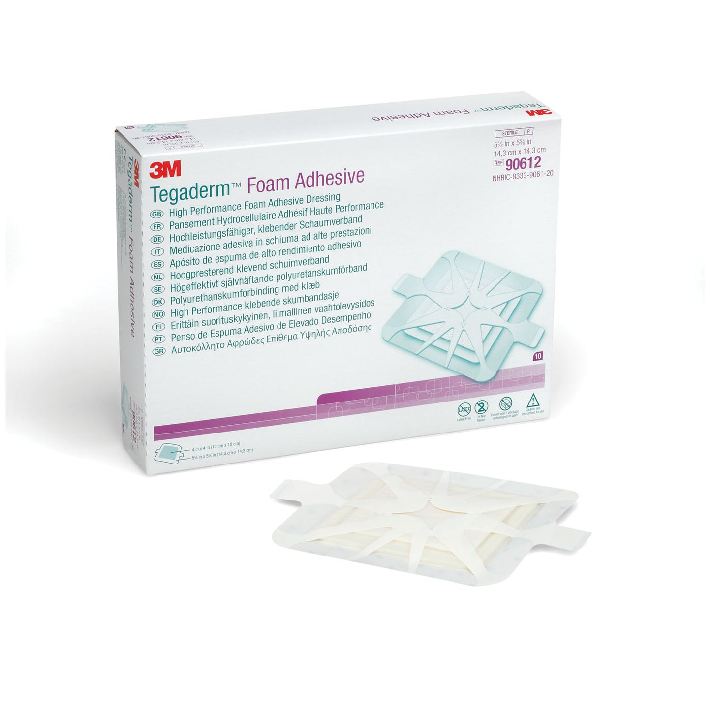 SOLVENTUM TEGADERM FOAM ADHESIVE DRESSING, 10 per box, 4 boxes per case