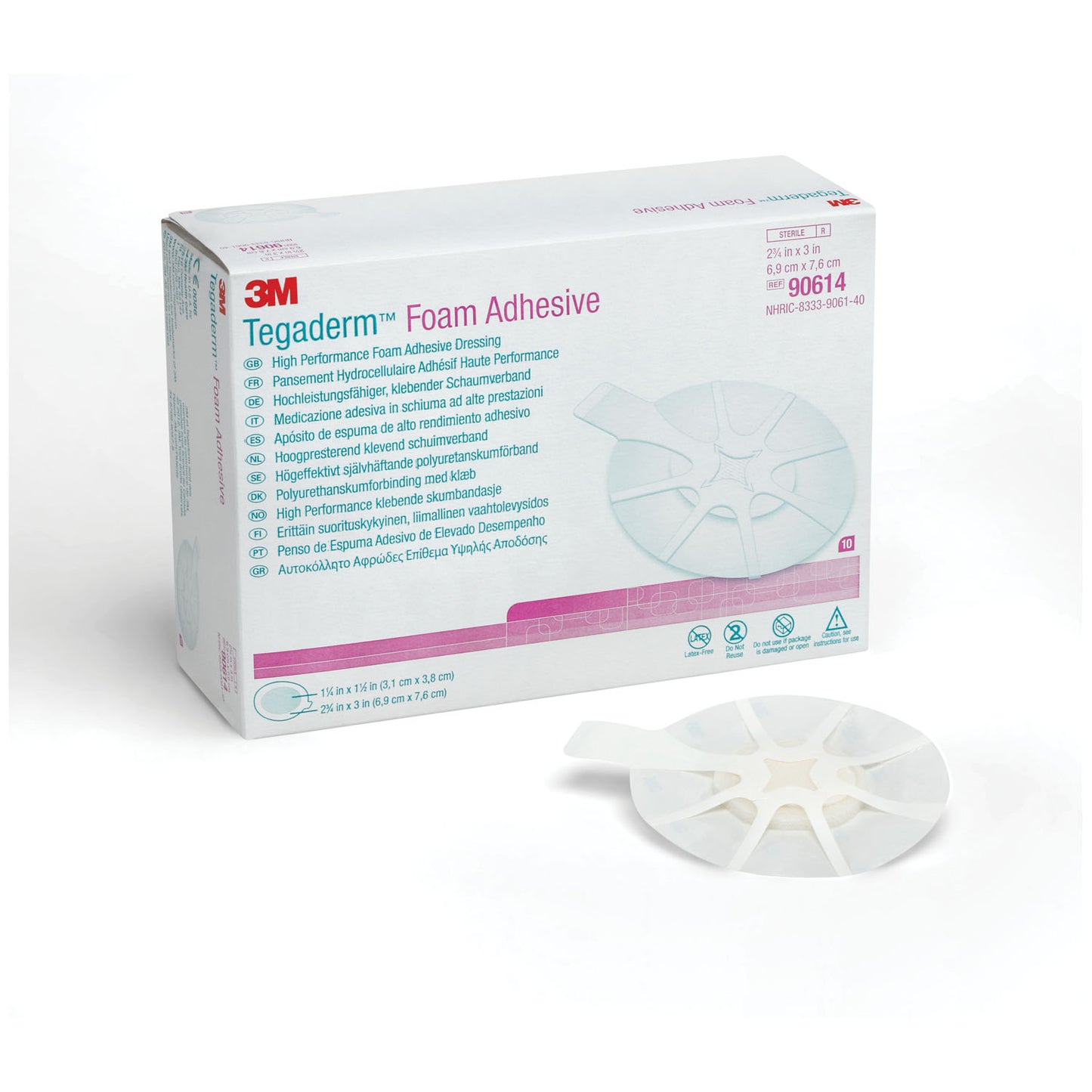 SOLVENTUM TEGADERM FOAM ADHESIVE DRESSING, 10 per box, 4 boxes per case