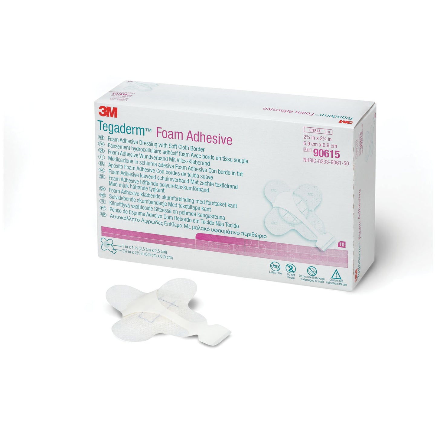 SOLVENTUM TEGADERM FOAM ADHESIVE DRESSING, 10 per box, 4 boxes per case