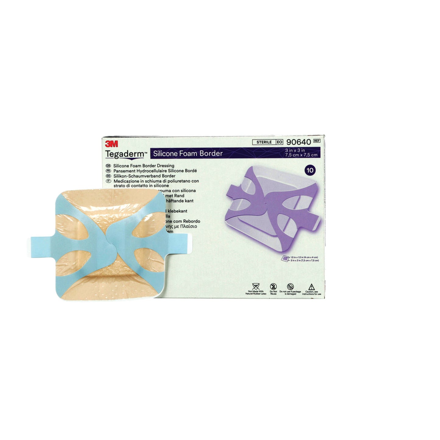 SOLVENTUM TEGADERM SILICONE FOAM BORDER DRESSING, 10 per box, 6 boxes per case